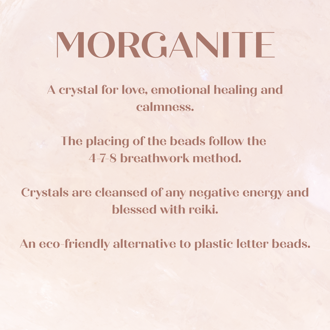 Frosted morganite 4~7~8 breath work bracelet