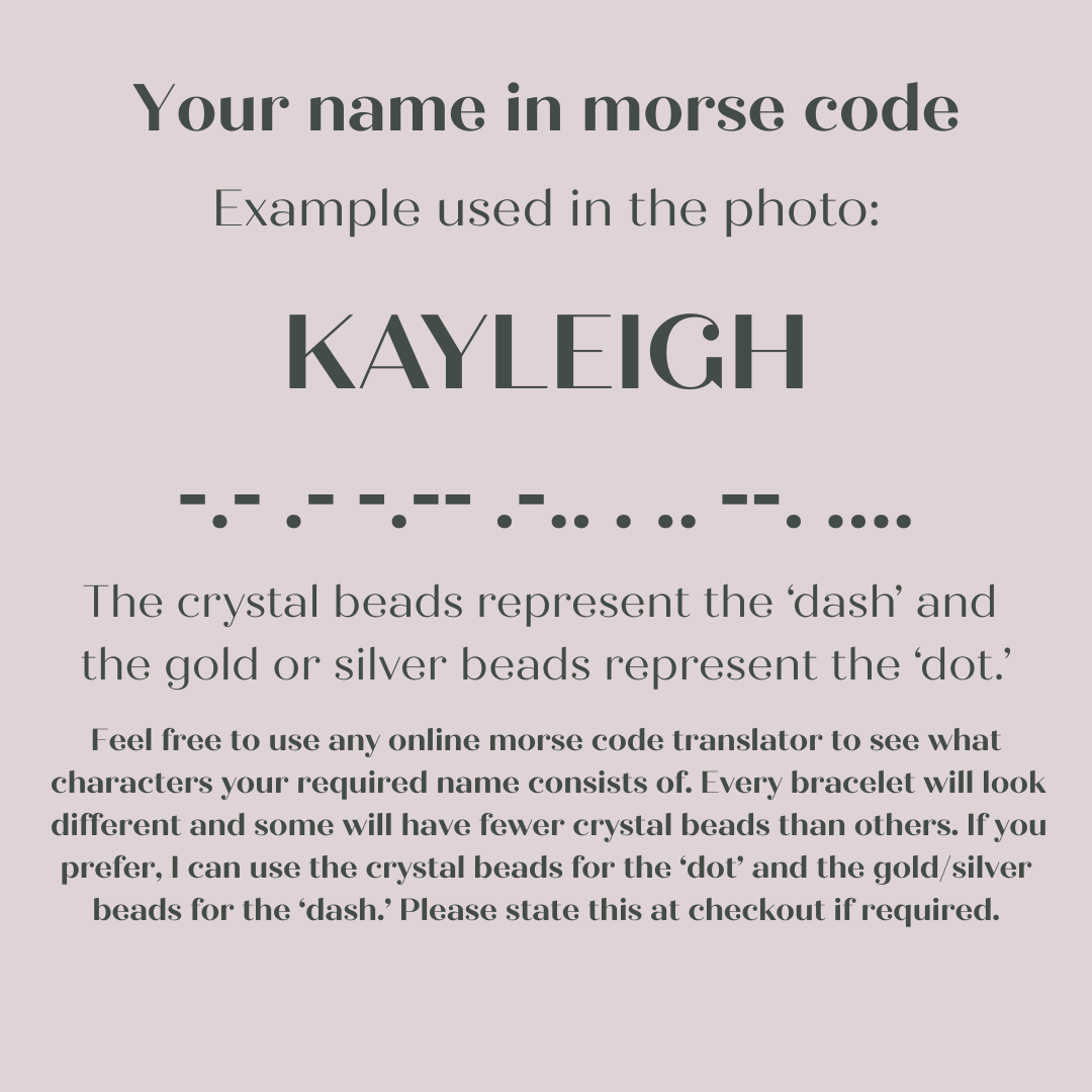 Custom name September birthstone Lapis Lazuli sterling silver morse code bracelet