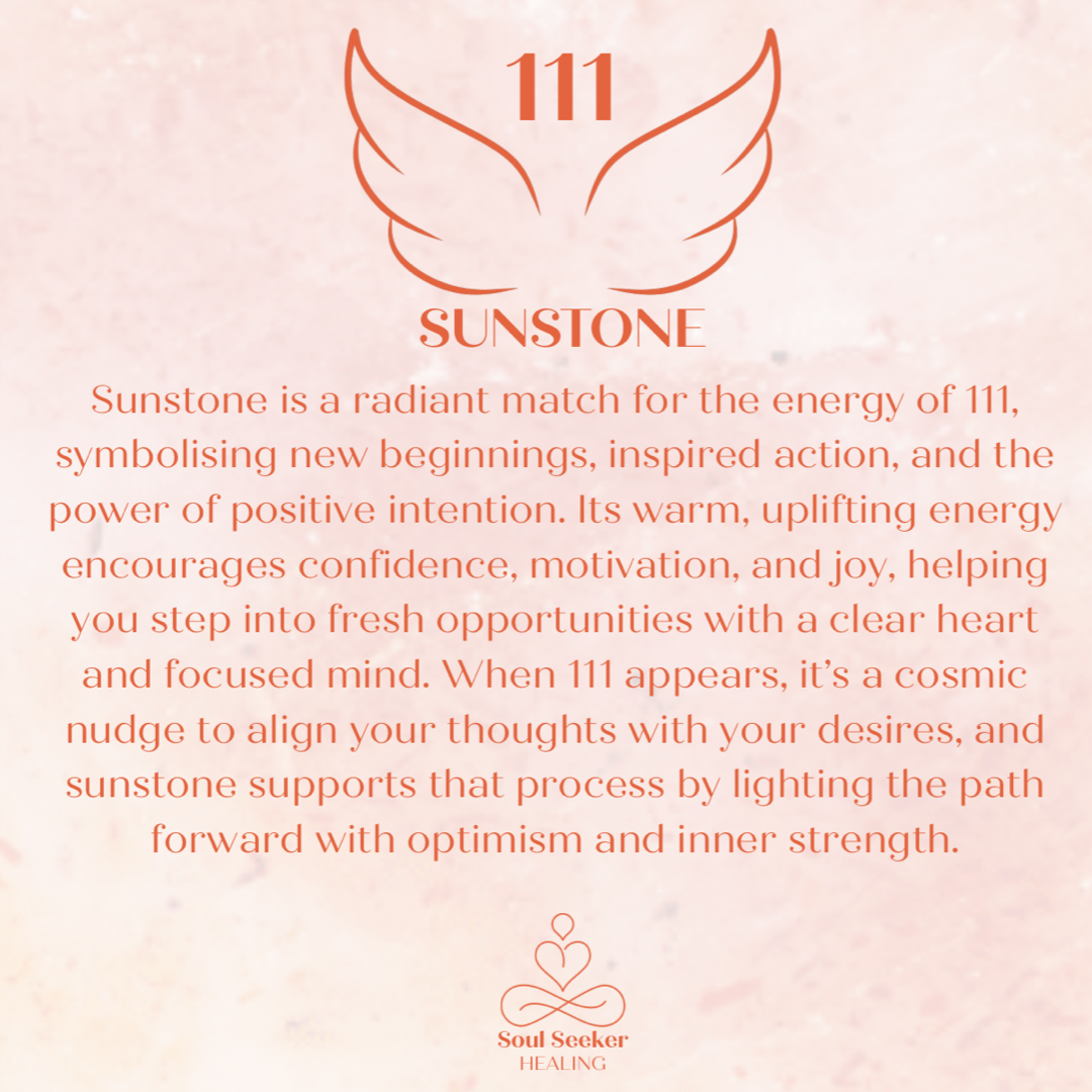 Sunstone 111 angel number engraved wooden bead bracelet