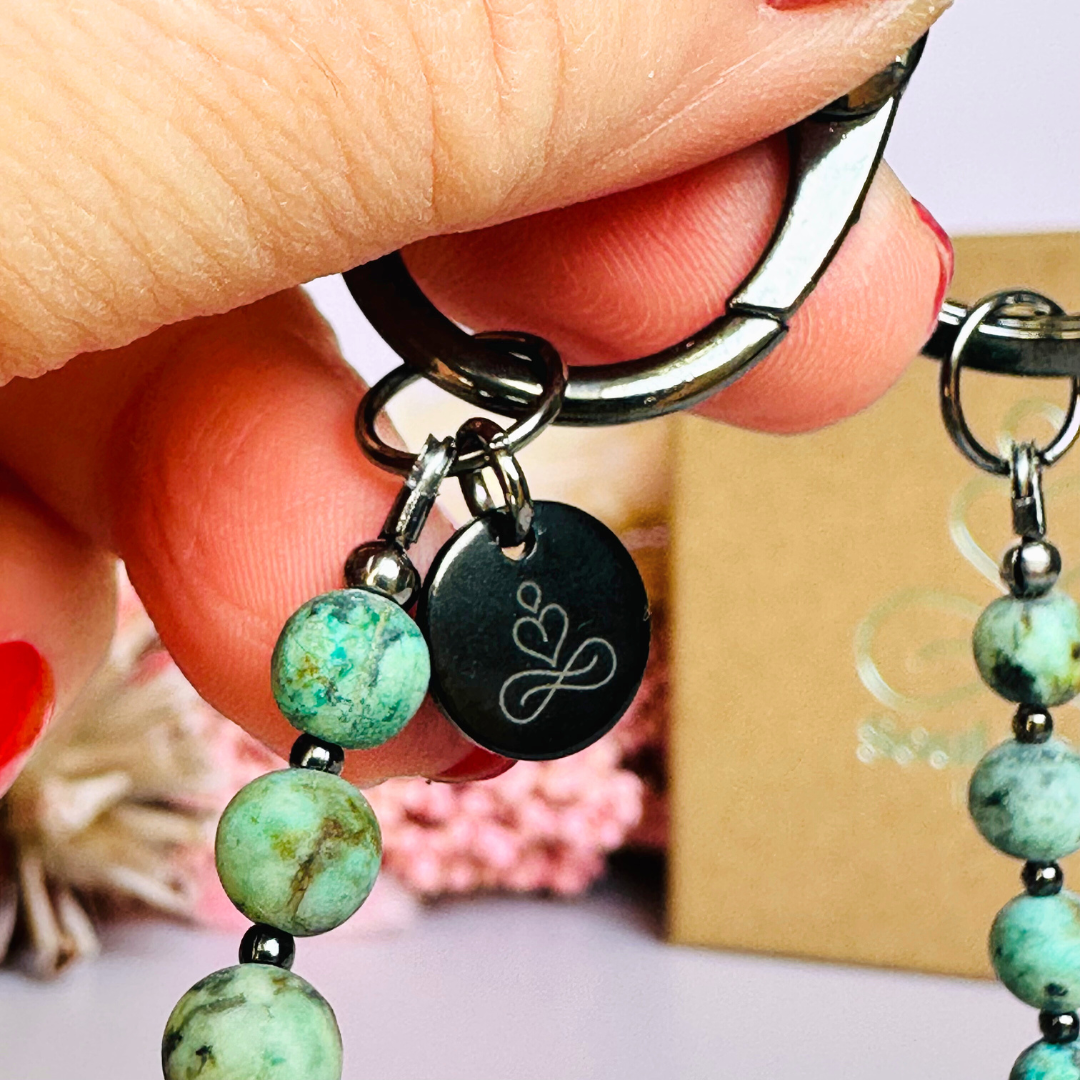 African turquoise 4-7-8 breath work beads
