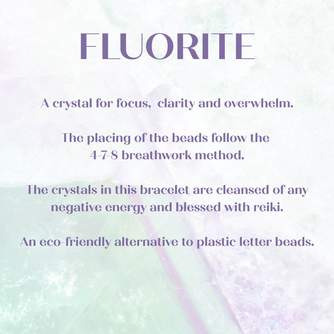 Frosted fluorite 4~7~8 breath work bracelet