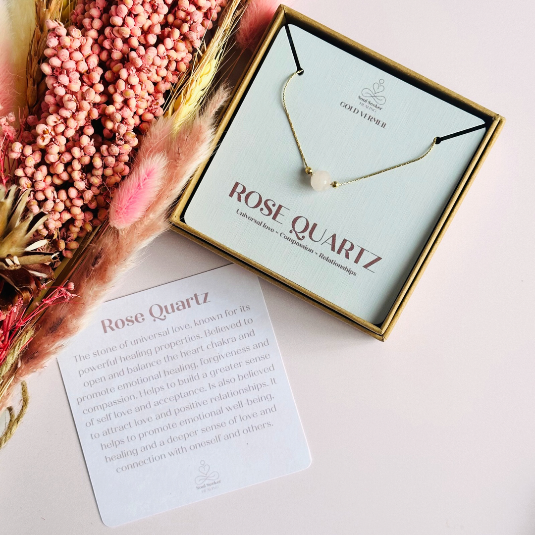 Rose quartz necklace featuring an 8mm star cut rose quartz bead and gold vermeil corrugated beads on a delicate gold vermeil cardano beading chain. The necklace fastens with a subtle yet secure gold vermeil bolt clasp.