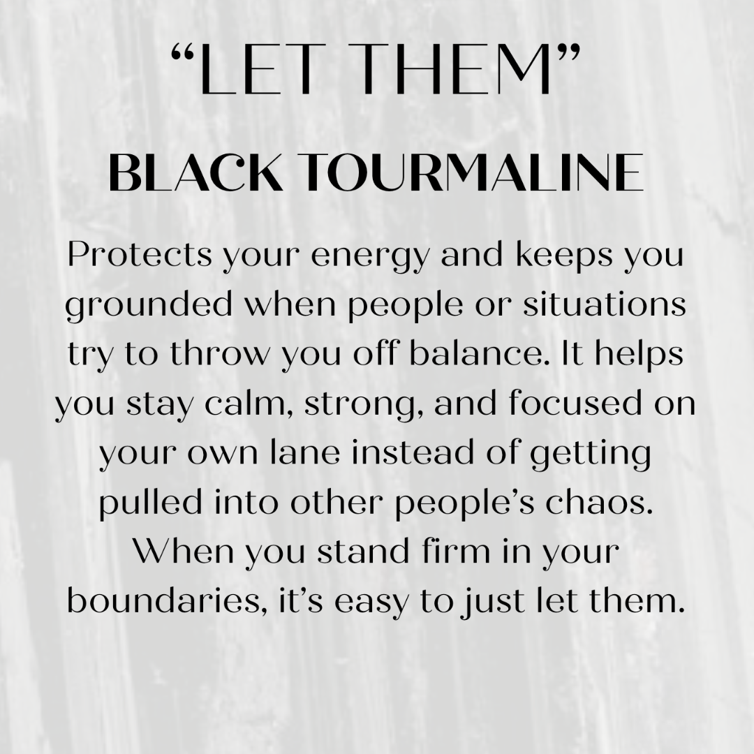 ‘Let them’’ black tourmaline crystal morse code bracelet