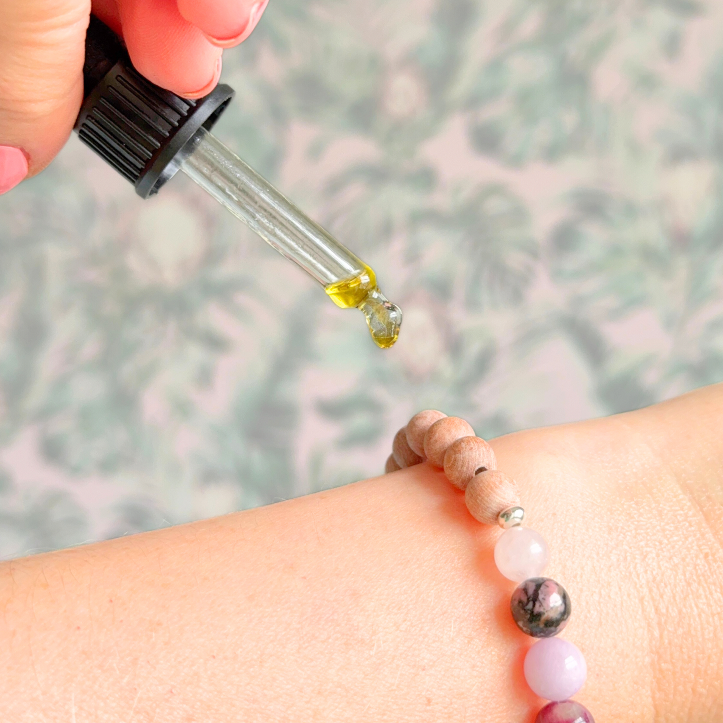 Essential oil diffuser bracelet, self love bracelet, crystal bracelet for self love, aromatherapy bracelet, crystal healing bracelet, rose quartz bracelet, kunzite bracelet, rhodonite bracelet, rhodochrosite bracelet, rubellite bracelet