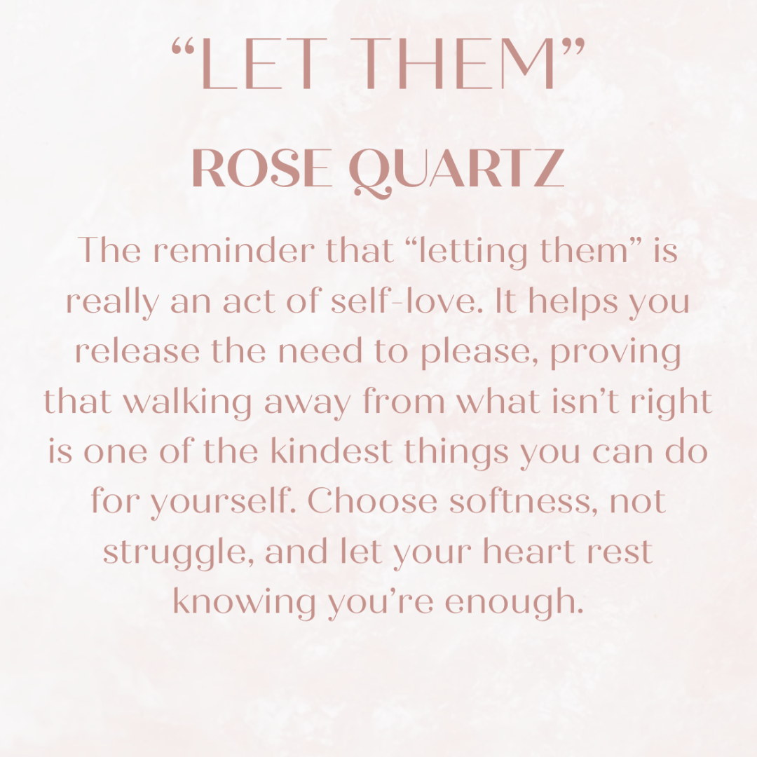 “Let them’’ rose quartz crystal morse code bracelet