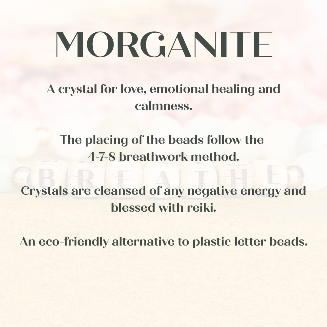 Frosted morganite 4~7~8 breath work bracelet