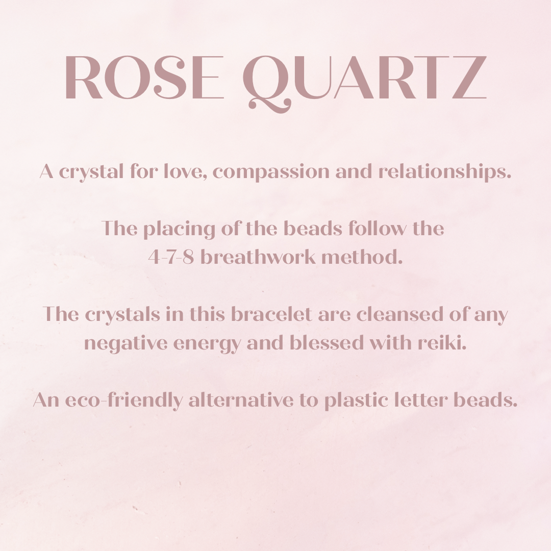 Frosted rose quartz 4~7~8 breath work bracelet