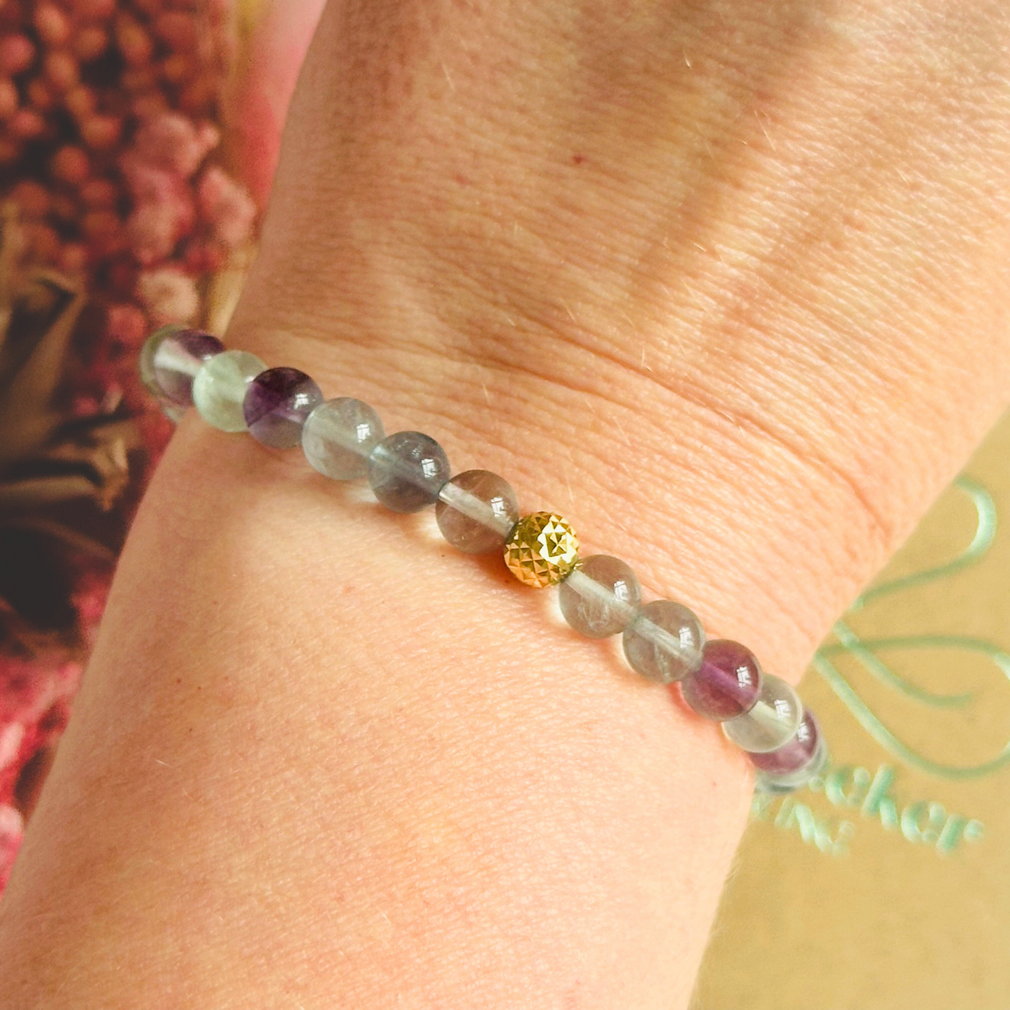 Fluorite bracelet with focal bead