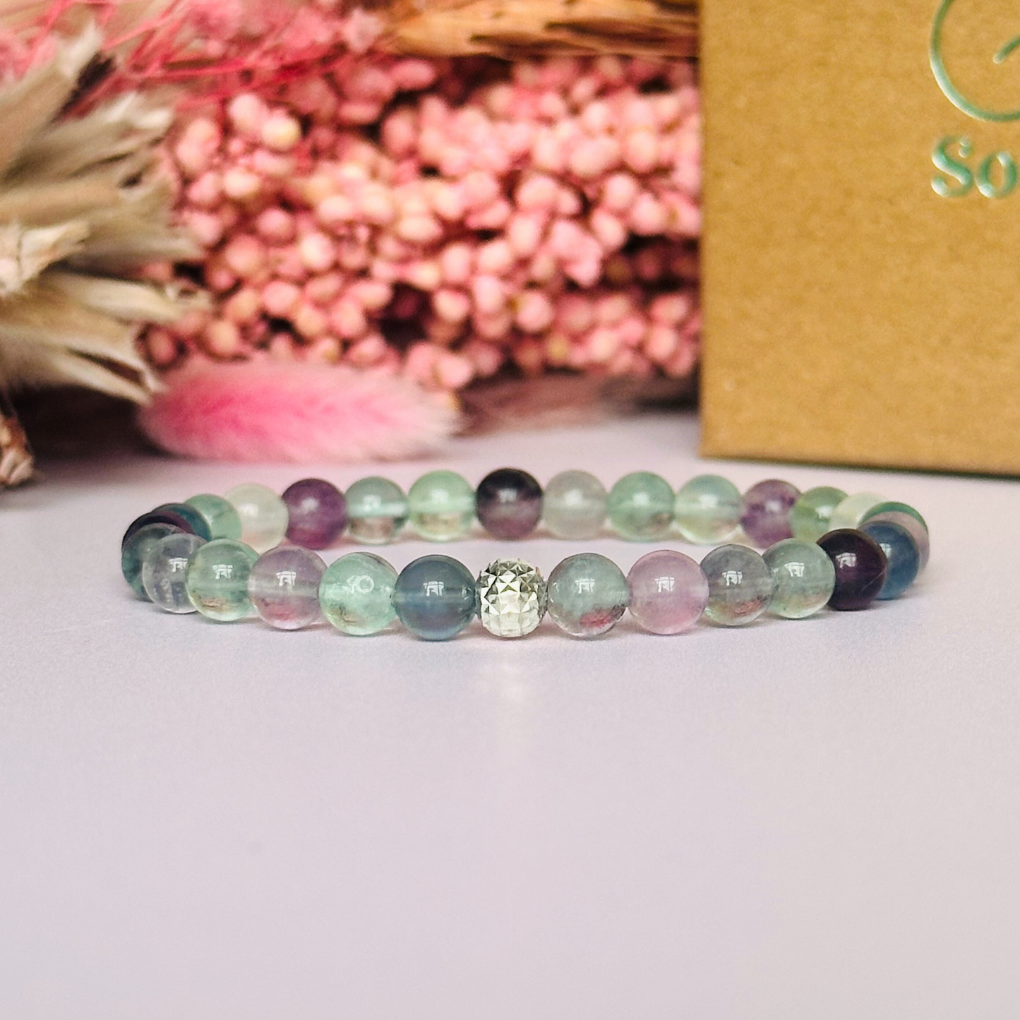 Fluorite bracelet with focal bead