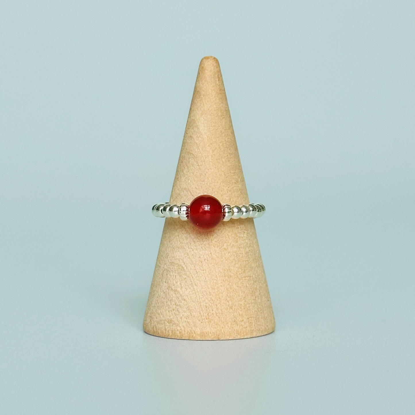 Carnelian sterling silver ring