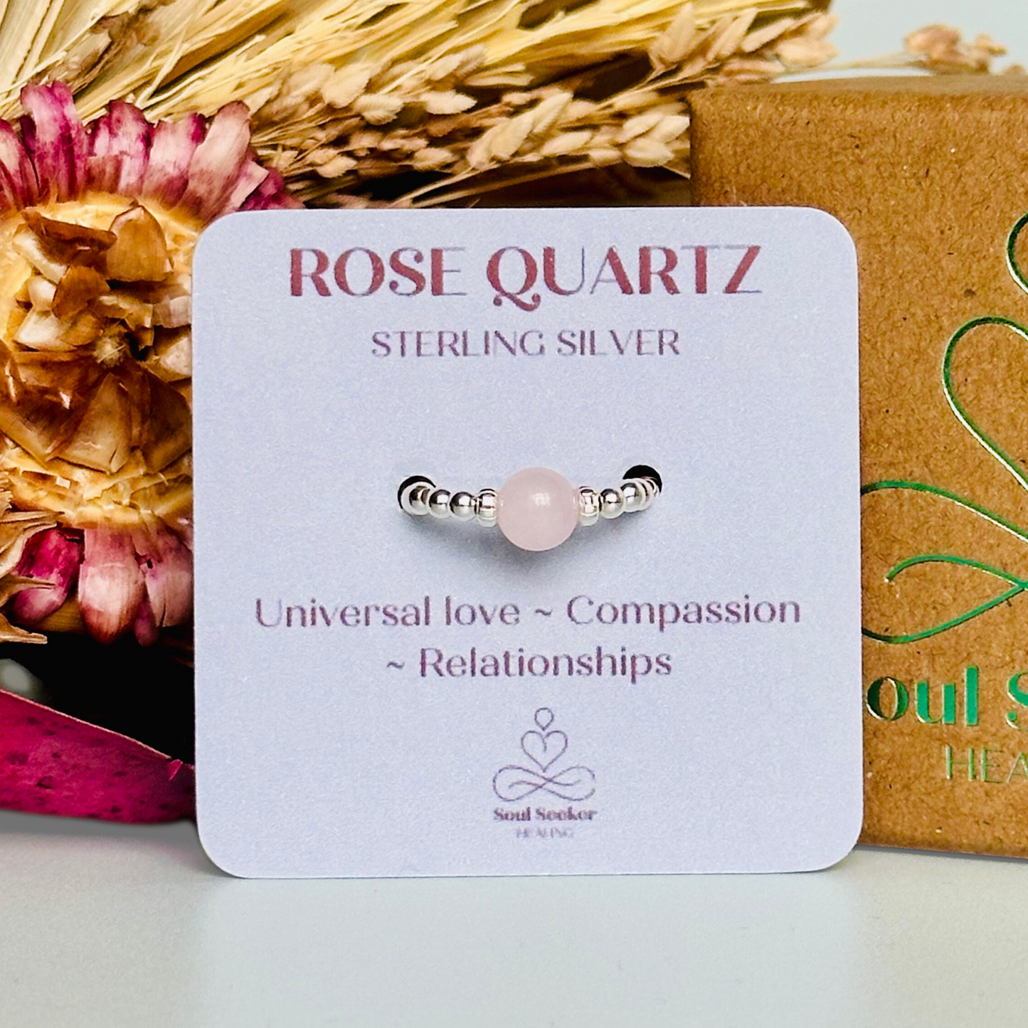 rose quartz ring, rose quartz ring silver, silver rose quartz ring, sterling silver rose quartz ring, stretchy rose quartz ring, elasticated rose quartz ring