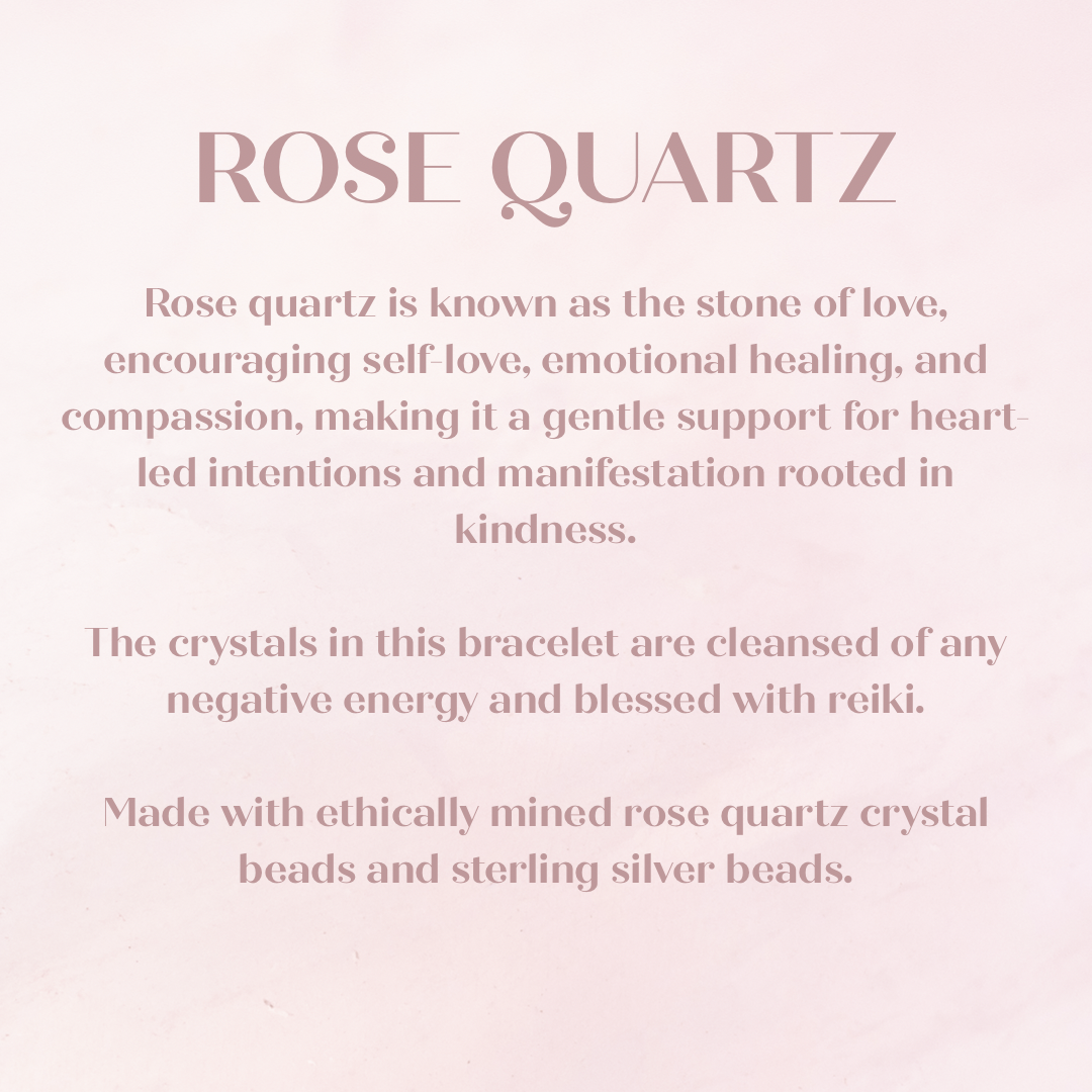 Morse code sterling silver rose & quartz ‘Mum est. 2025’ bracelet