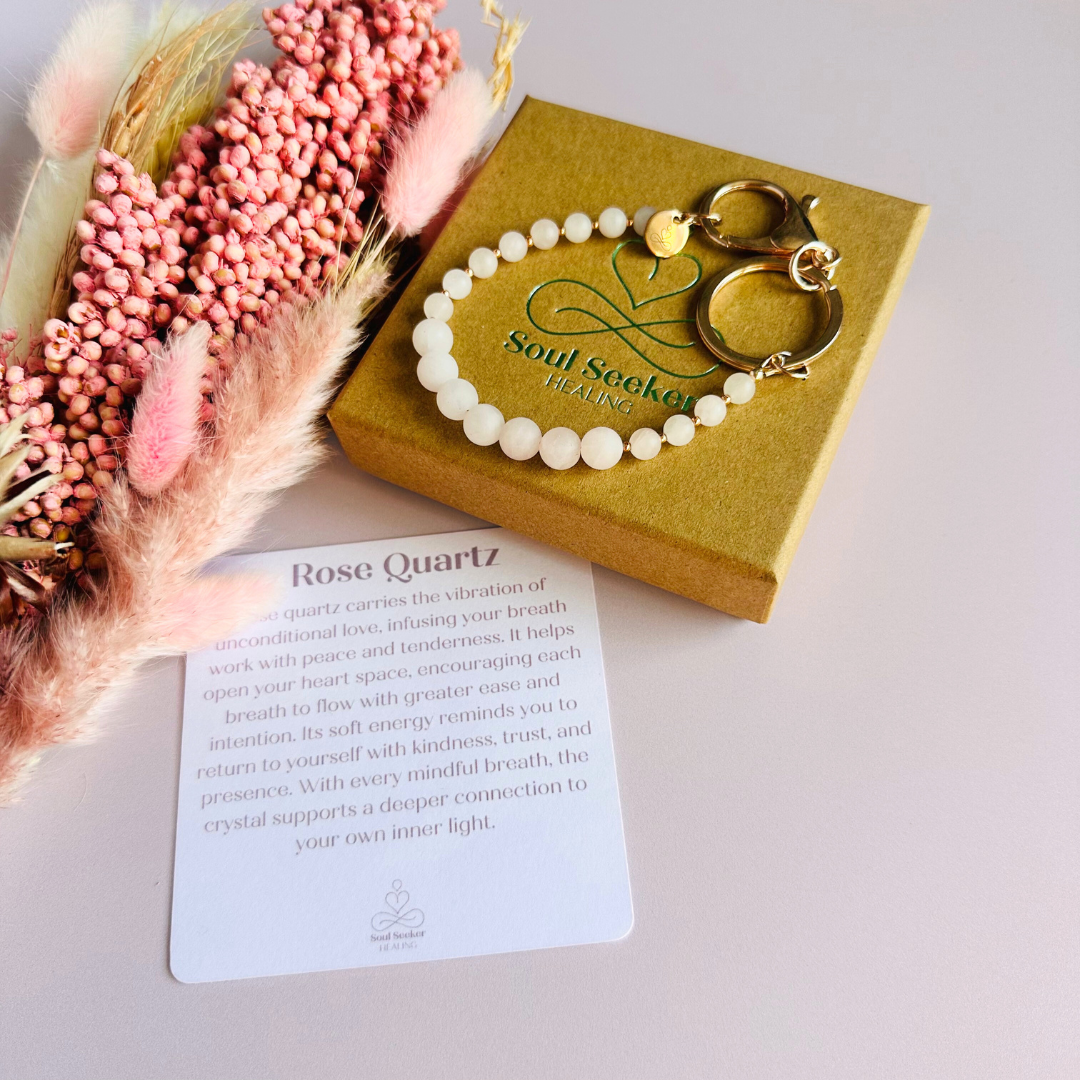 Rose quartz 4-7-8 breath work beads