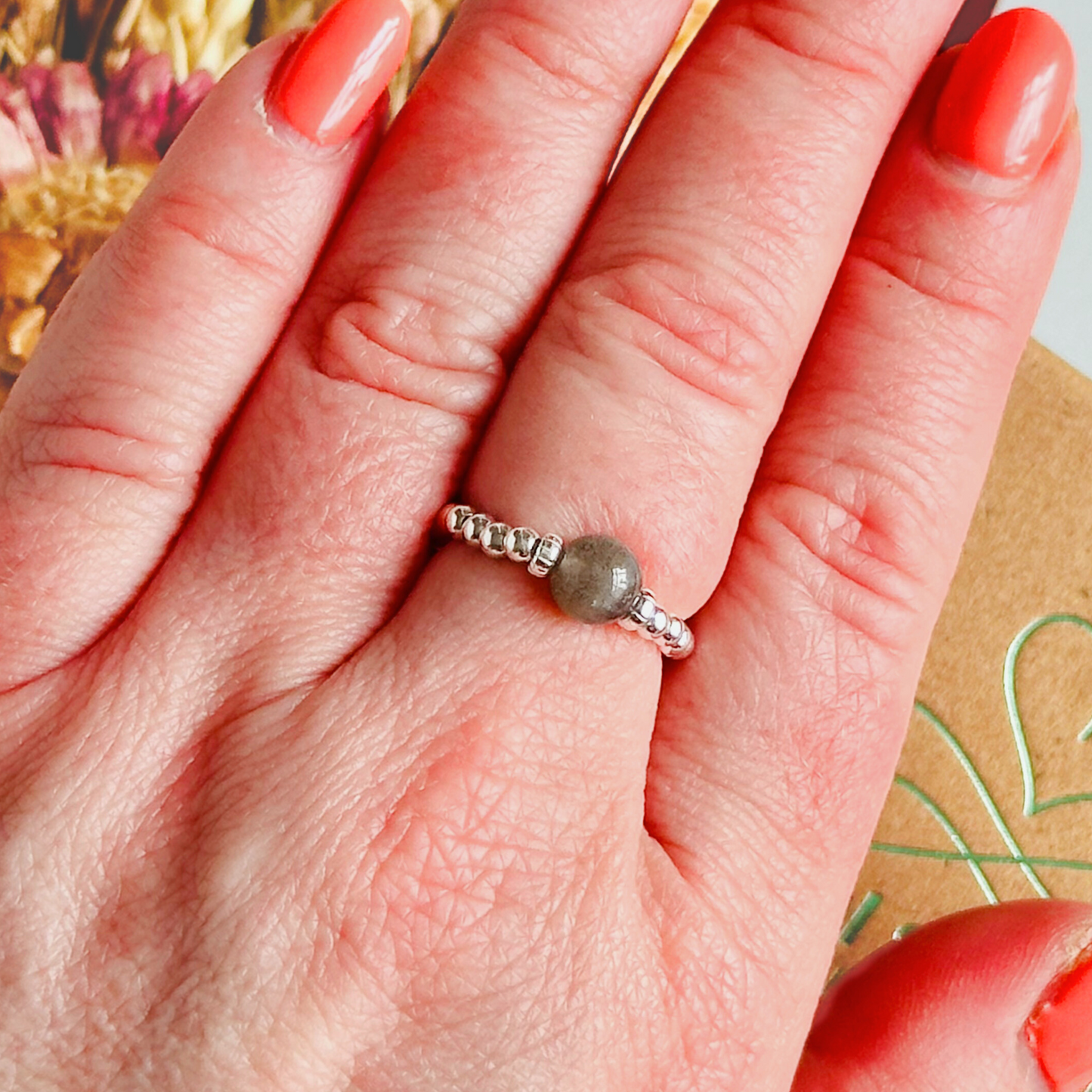 Labradorite sterling silver ring