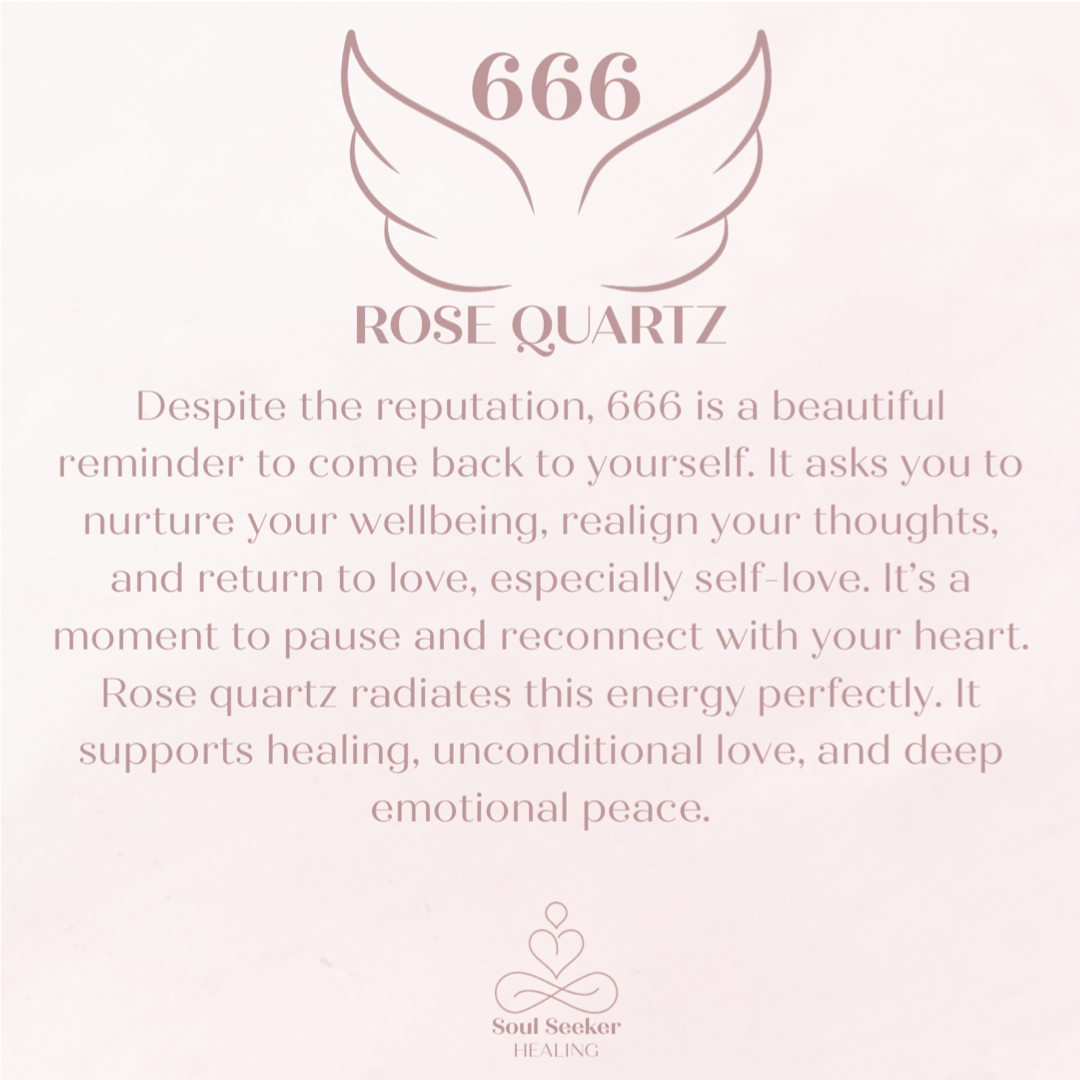 Rose quartz 666 angel number engraved wooden bead bracelet