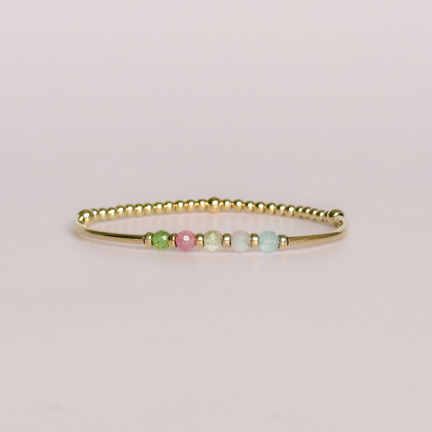 Personalised Custom Family Birthstone Gold Filled Crystal Bracelet