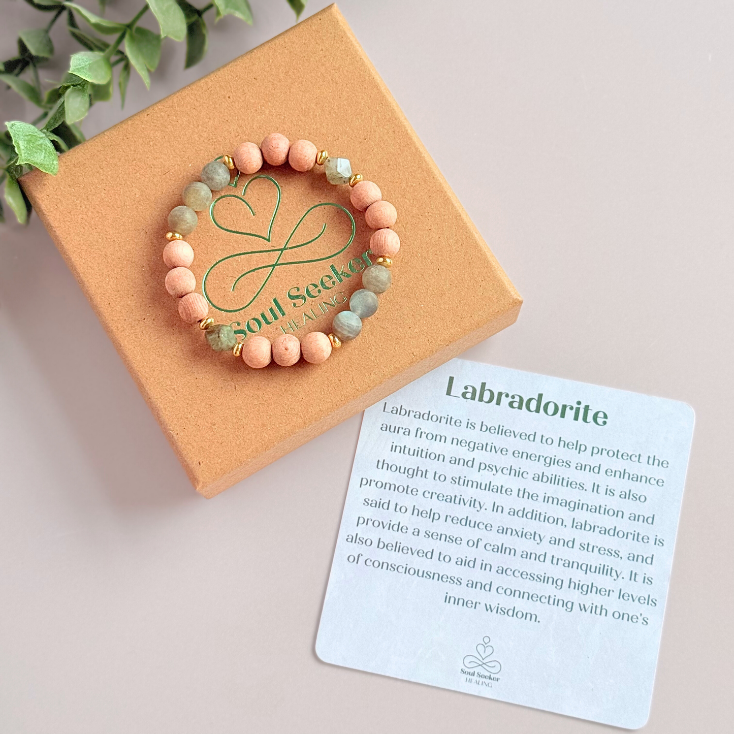 Labradorite essential oil aromatherapy diffuser bracelet