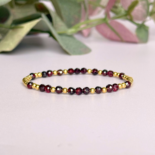 Gold Vermeil Garnet January Birthstone Bracelet