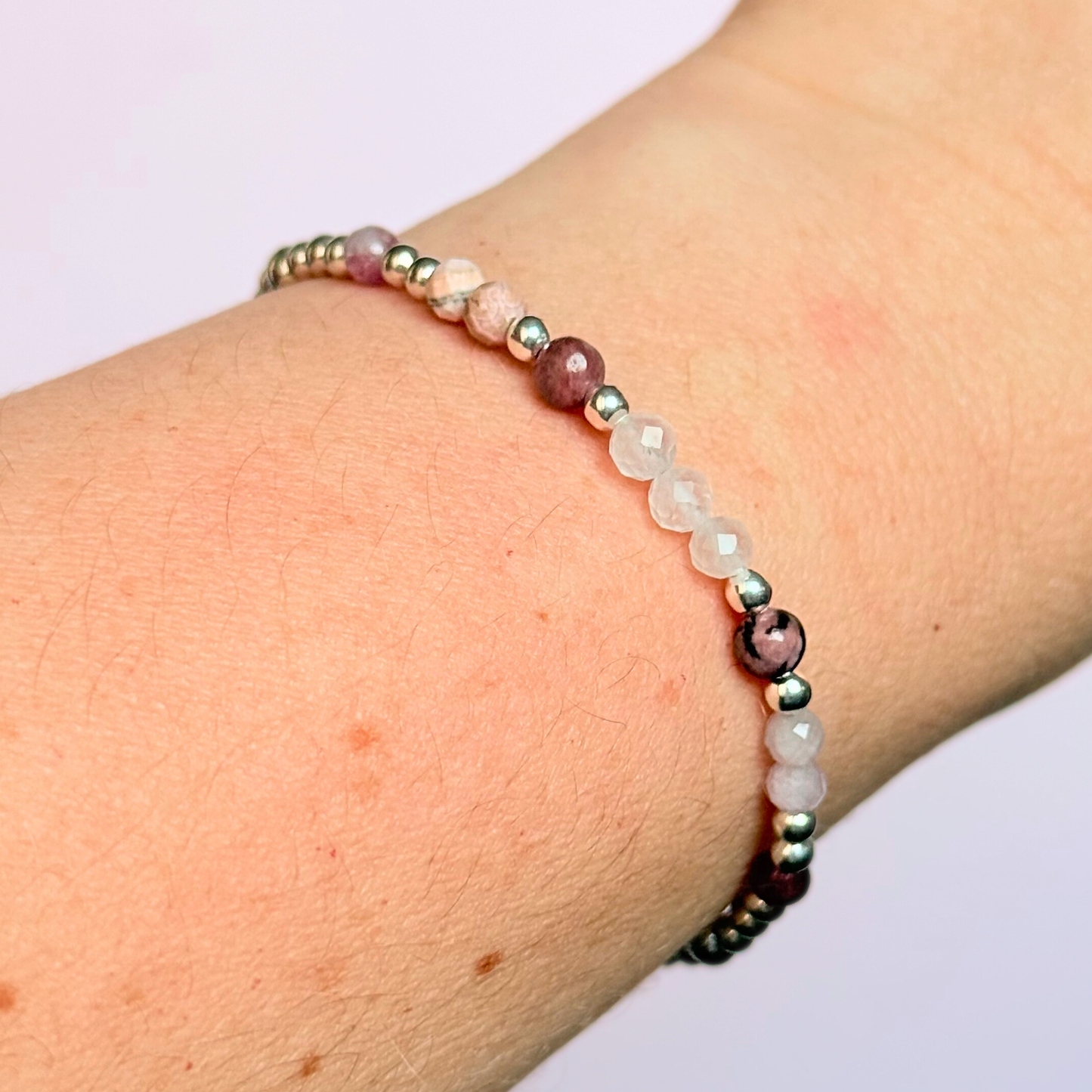 Sterling silver crystal self love bracelet