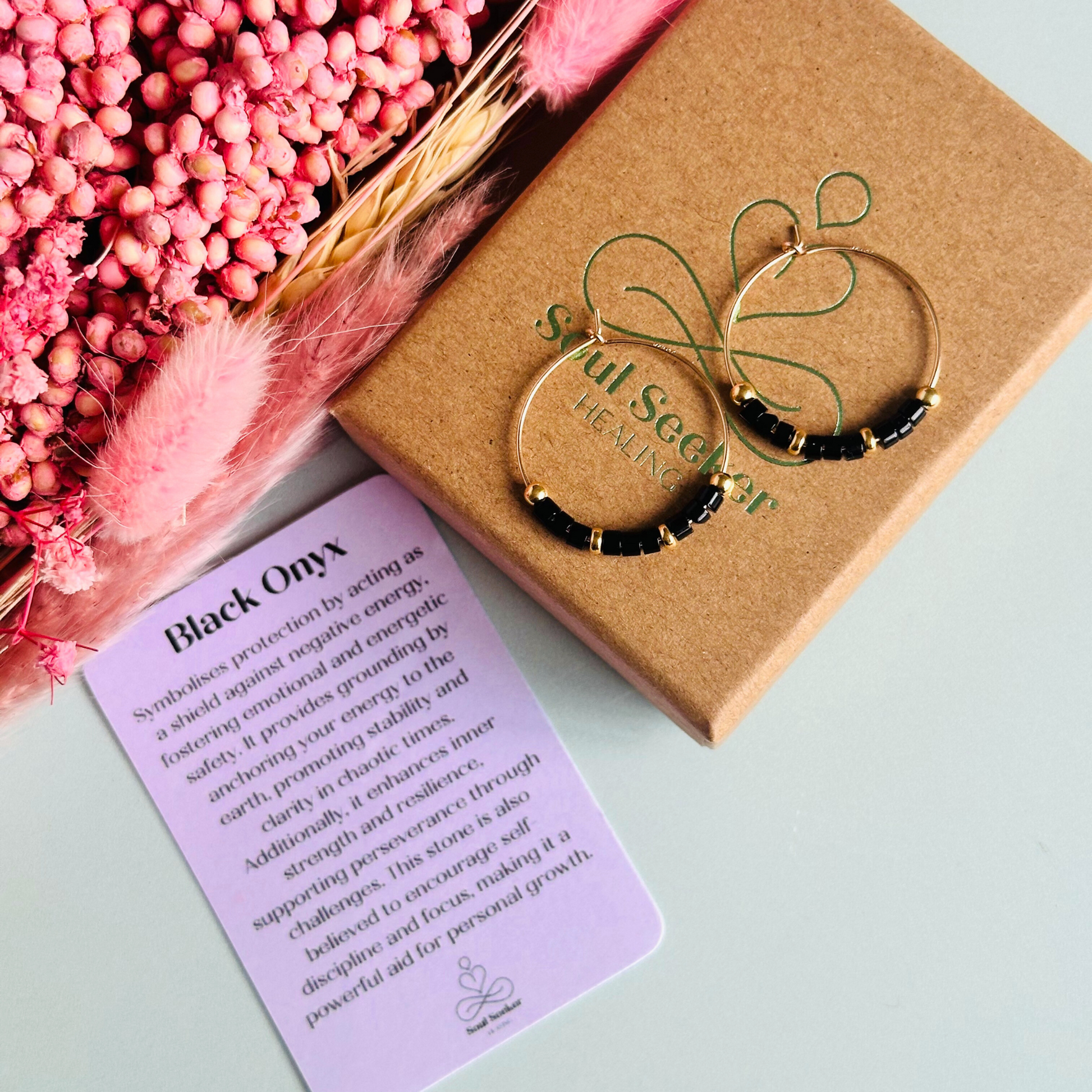 Black onyx gold filled hoop earrings, black onyx earrings, black onyx gold earrings