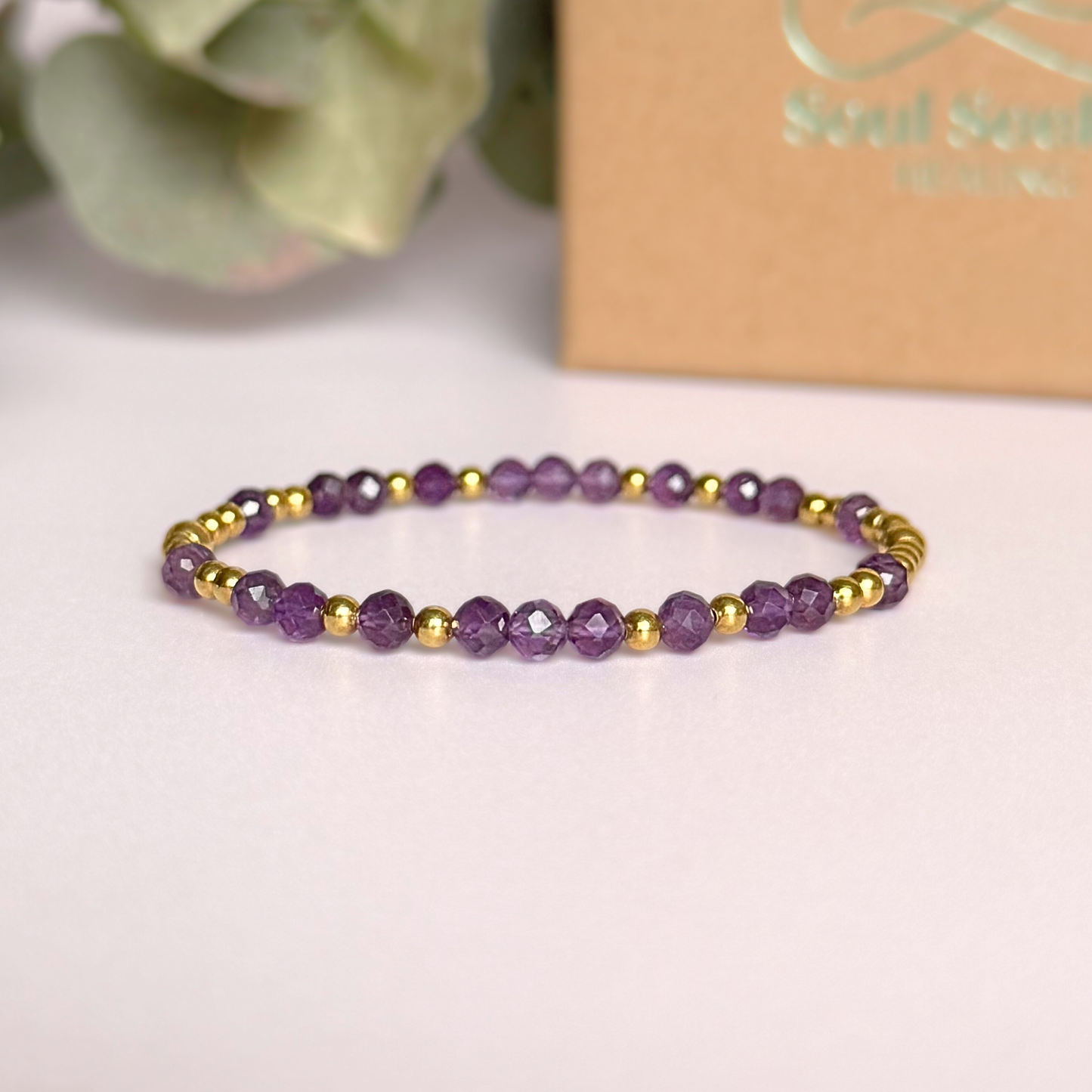 Gold Vermeil Amethyst February Birthstone Bracelet