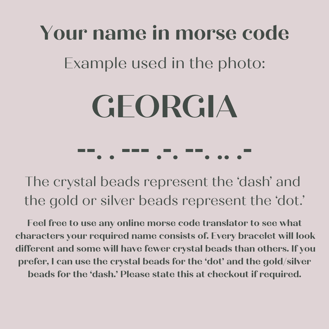 Custom name November birthstone Citrine gold filled morse code bracelet