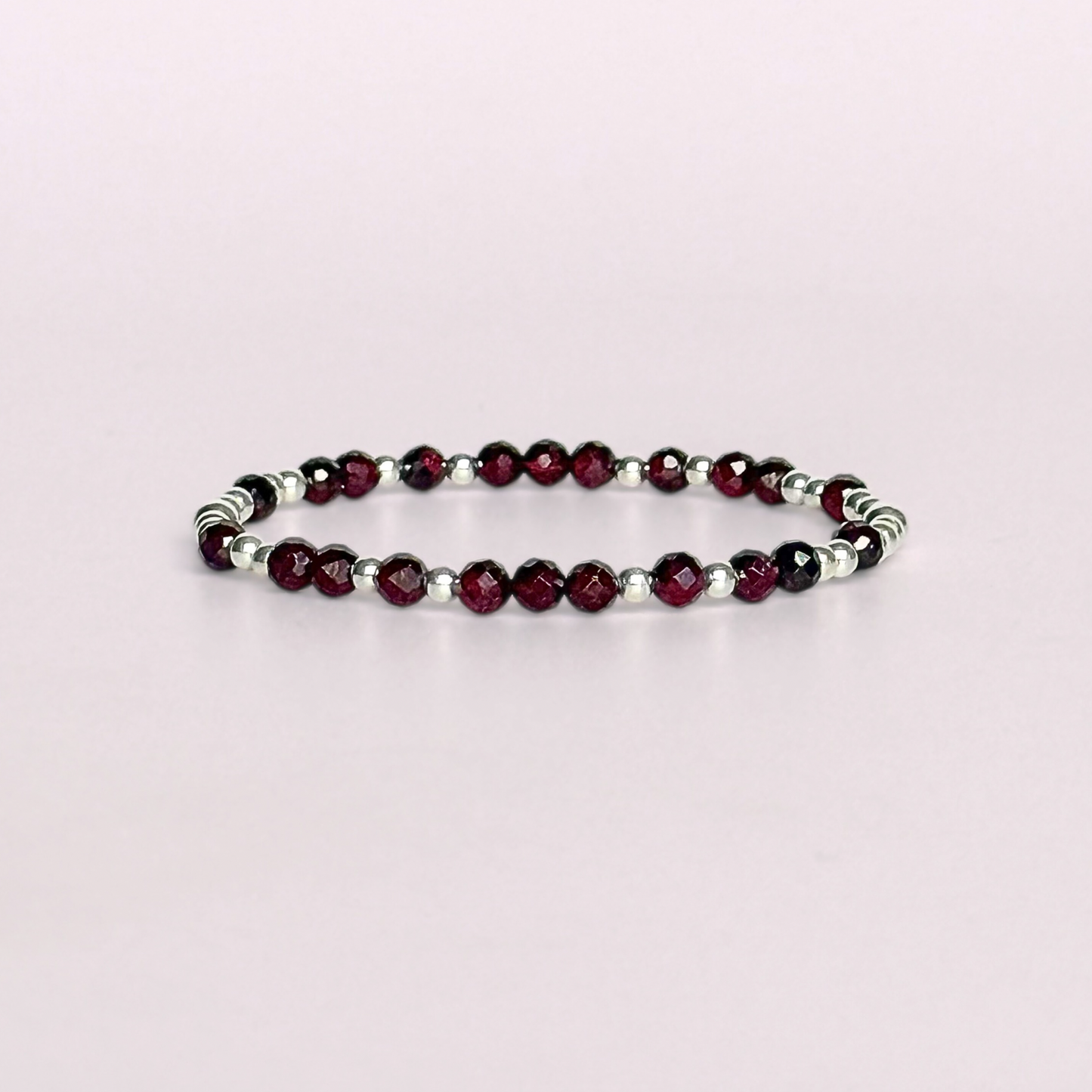Sterling Silver Garnet January Birthstone Bracelet