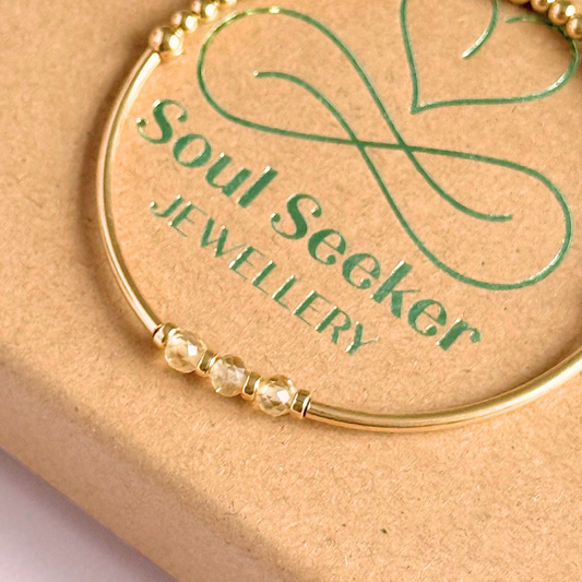 November Birthstone Milestone Birthday Gold Filled Citrine Bracelet