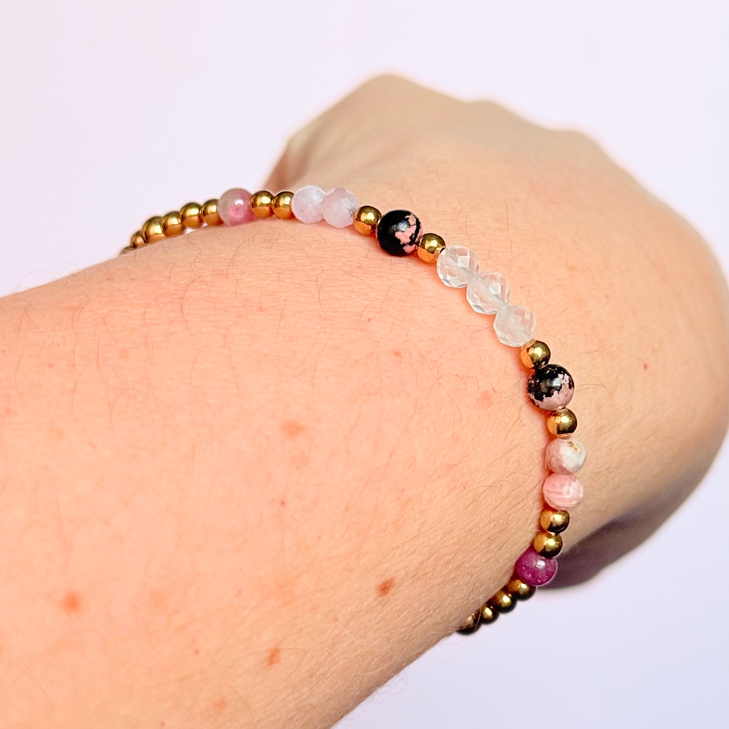 Gold vermeil crystal self love bracelet