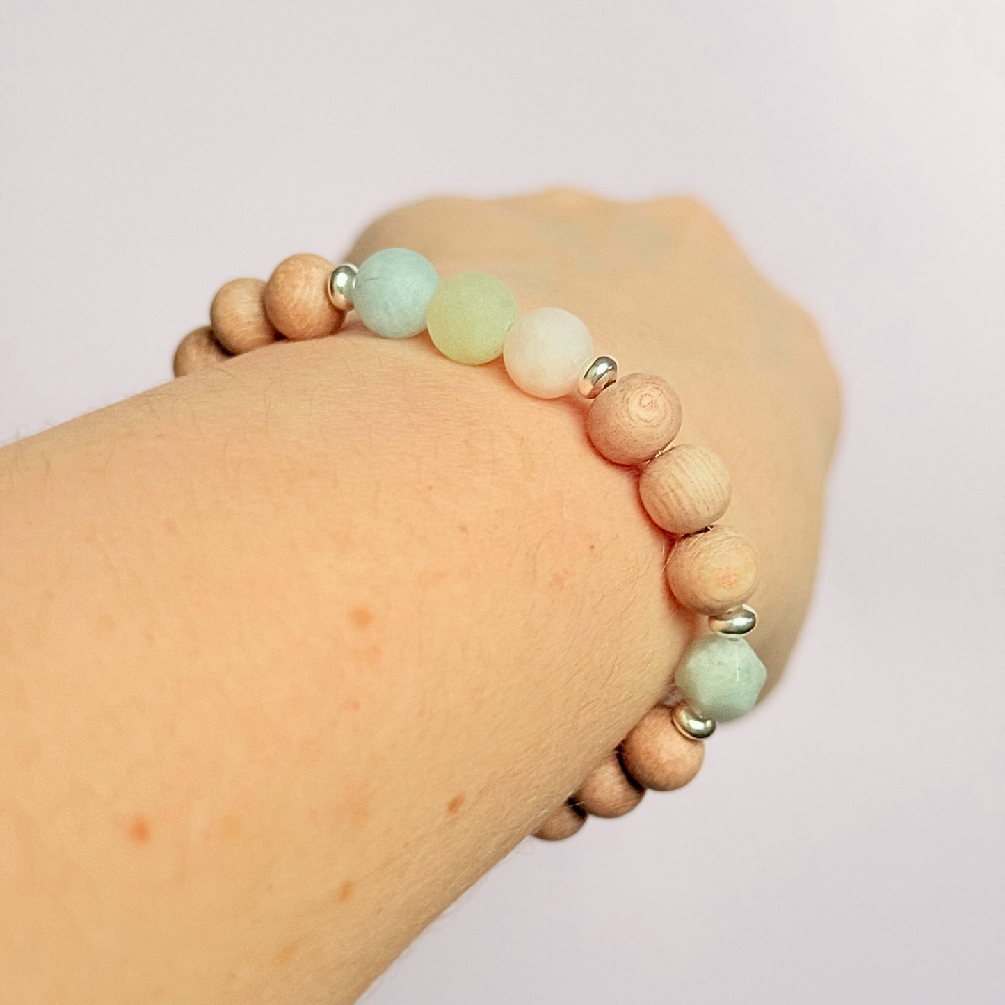 Morganite essential oil aromatherapy diffuser bracelet