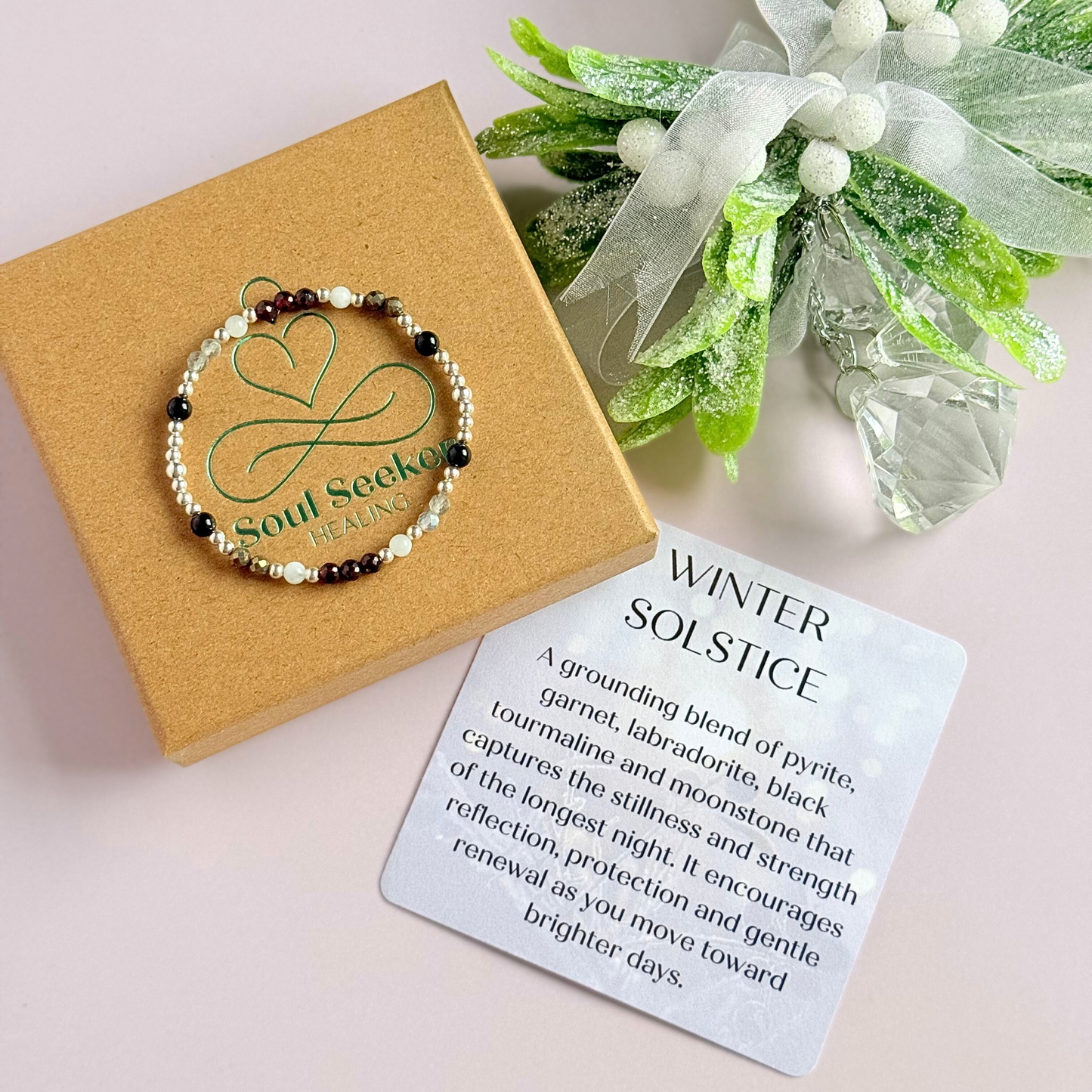 Winter Solstice inspired crystal bracelet