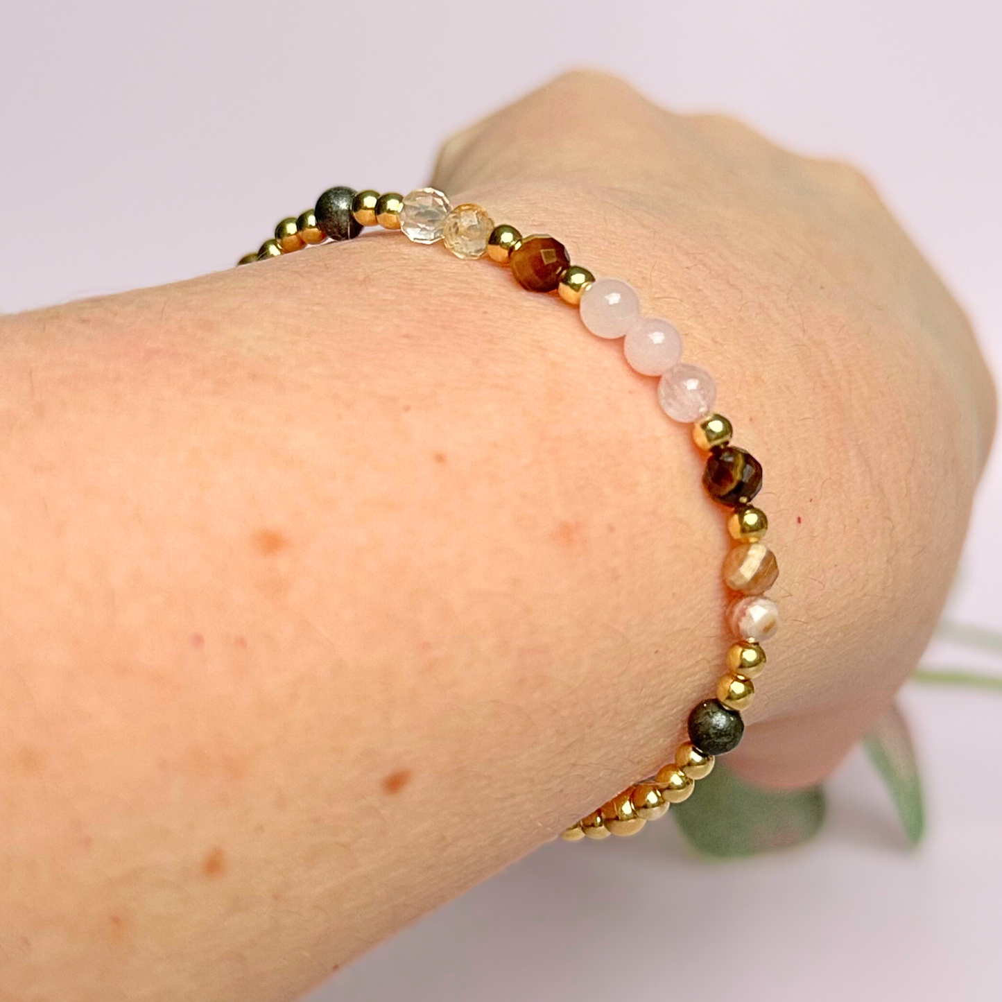 Gold vermeil crystal self confidence bracelet