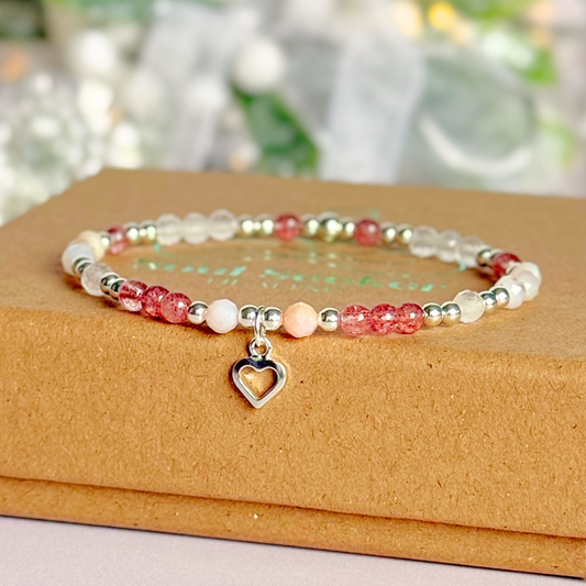 ‘In My Soft Girl Era’ heart charm crystal bracelet