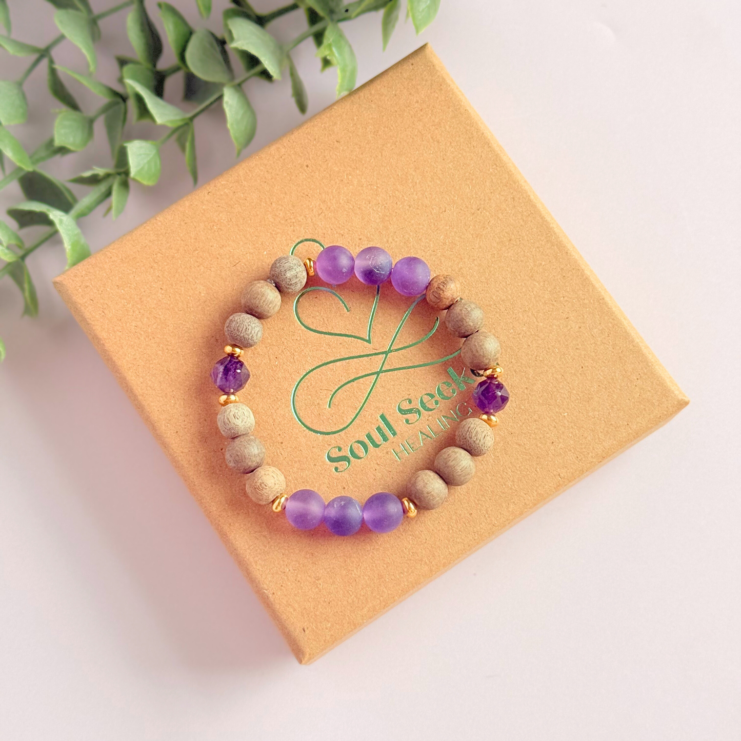 Amethyst essential oil aromatherapy diffuser bracelet