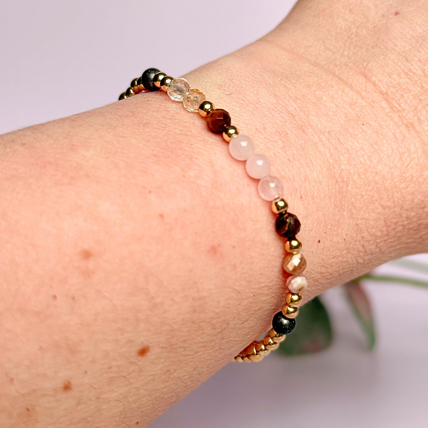 Gold vermeil crystal self confidence bracelet