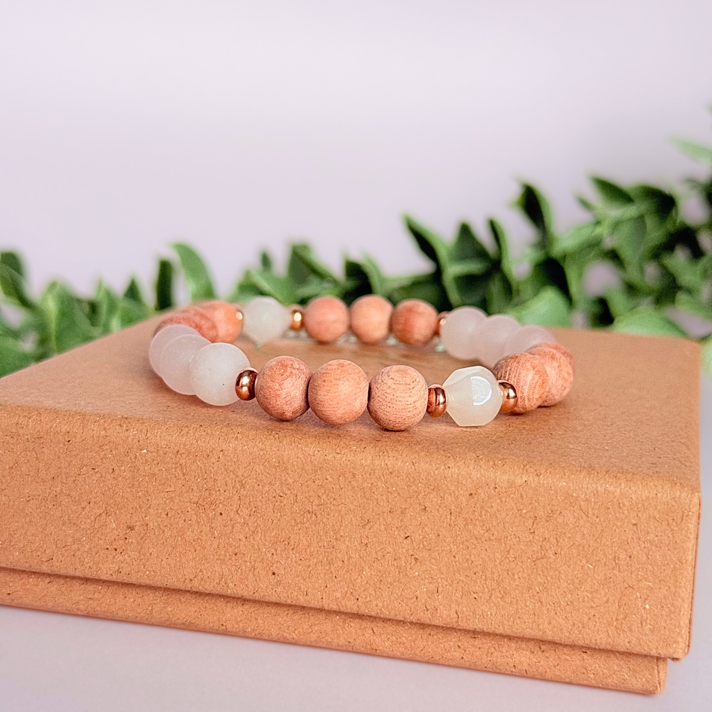Rose Quartz essential oil aromatherapy diffuser bracelet