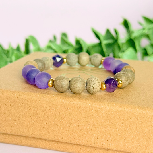 Amethyst essential oil aromatherapy diffuser bracelet