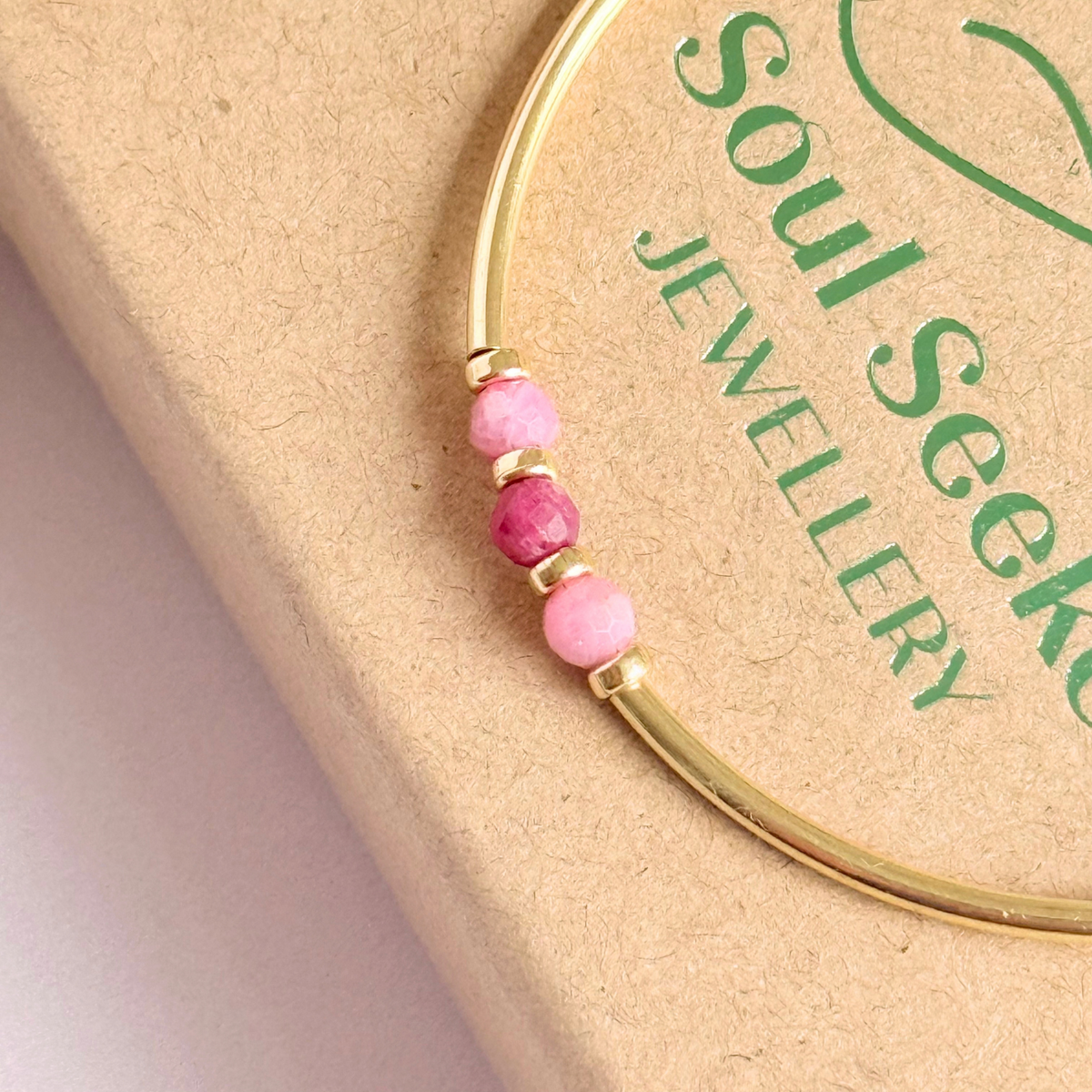 October Birthstone Milestone Birthday Gold Filled Pink Tourmaline Bracelet