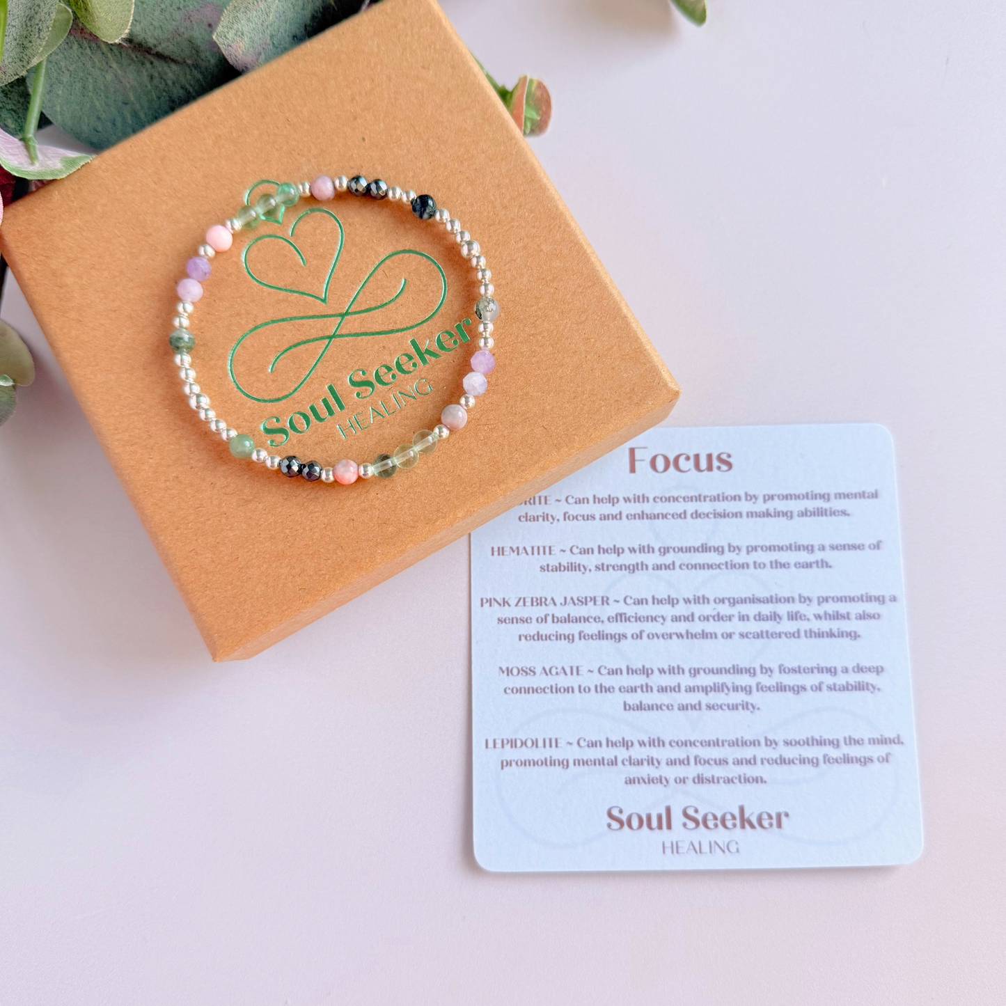 Sterling silver crystal bracelet for focus