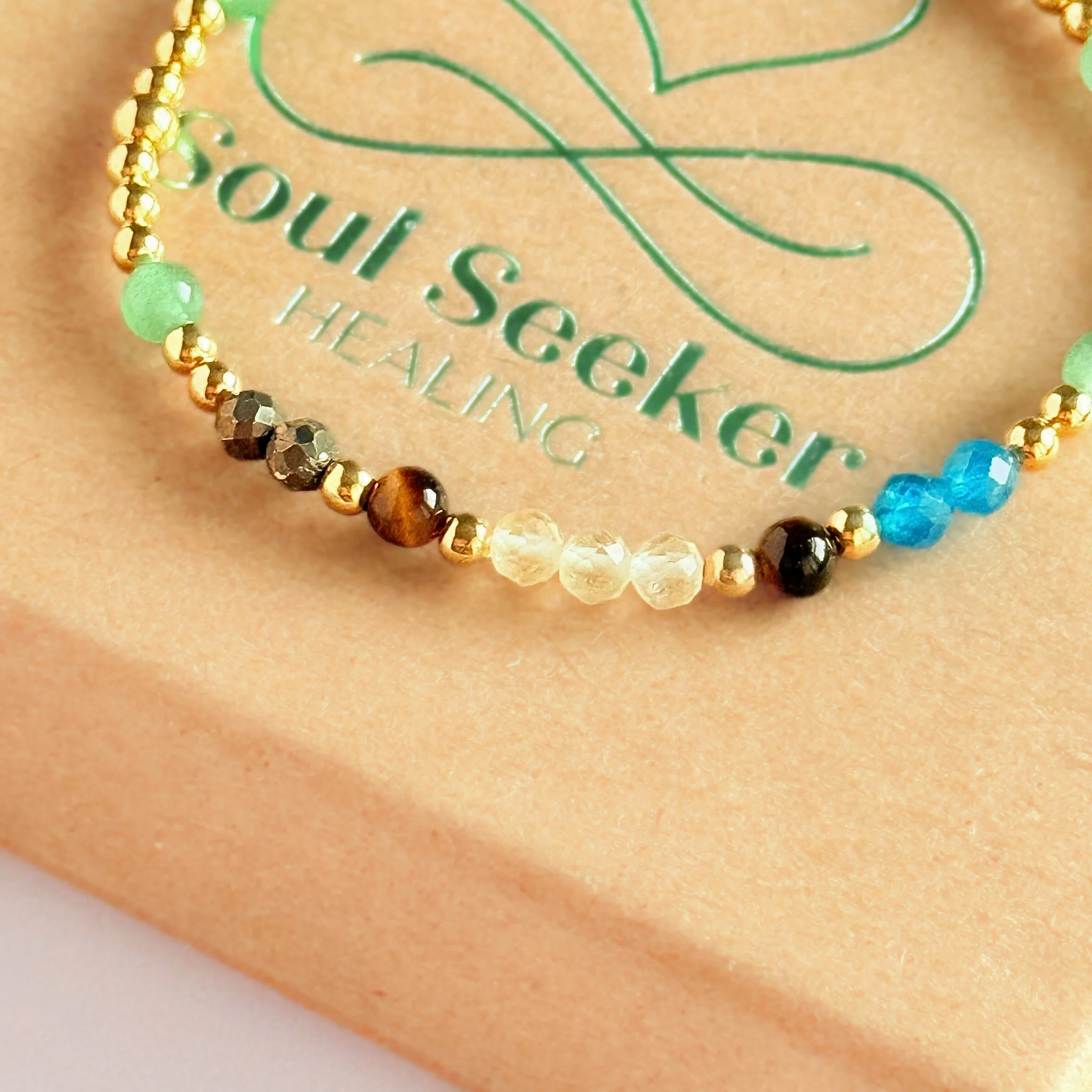 Gold vermeil crystal manifestation bracelet