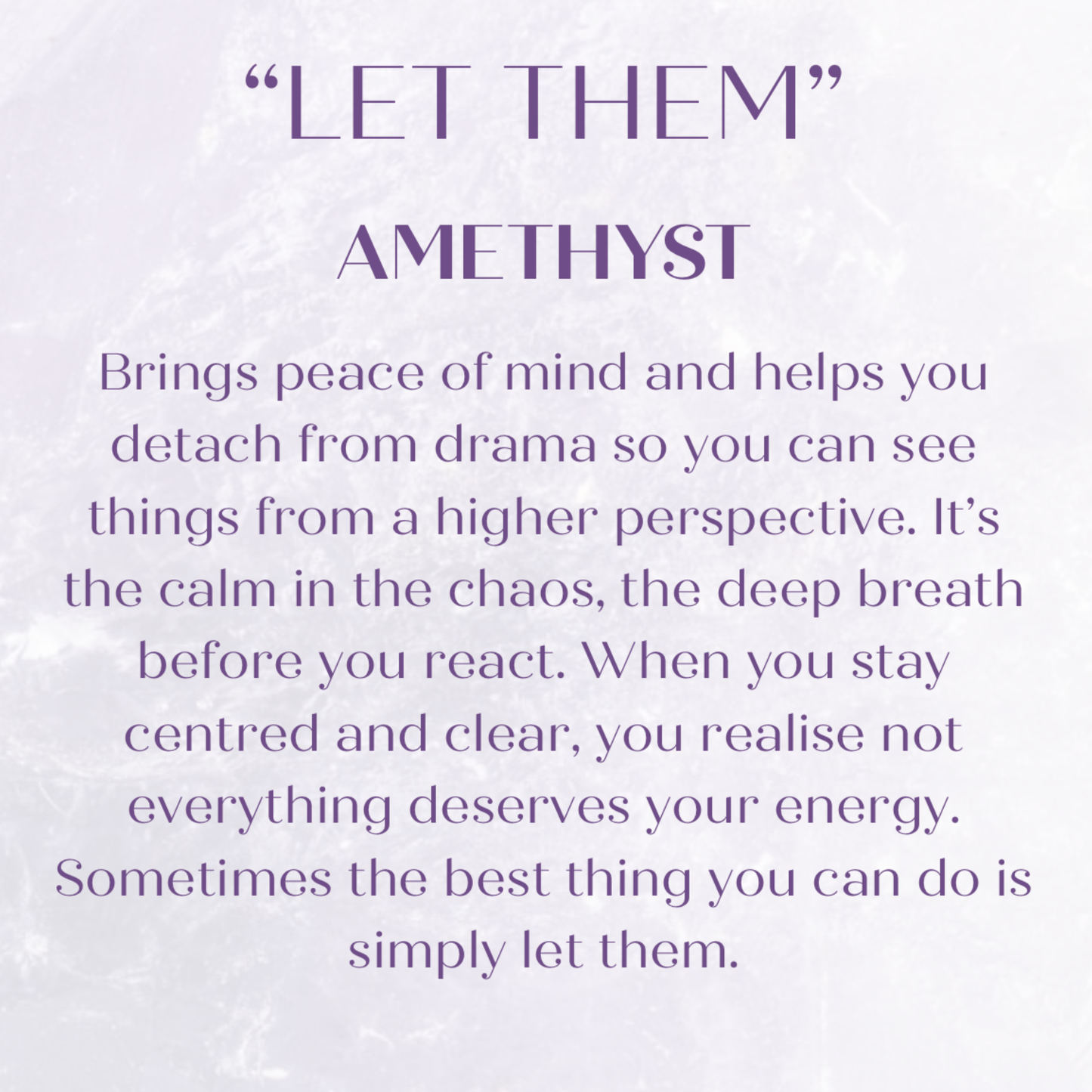 ‘Let them’’ amethyst crystal morse code bracelet