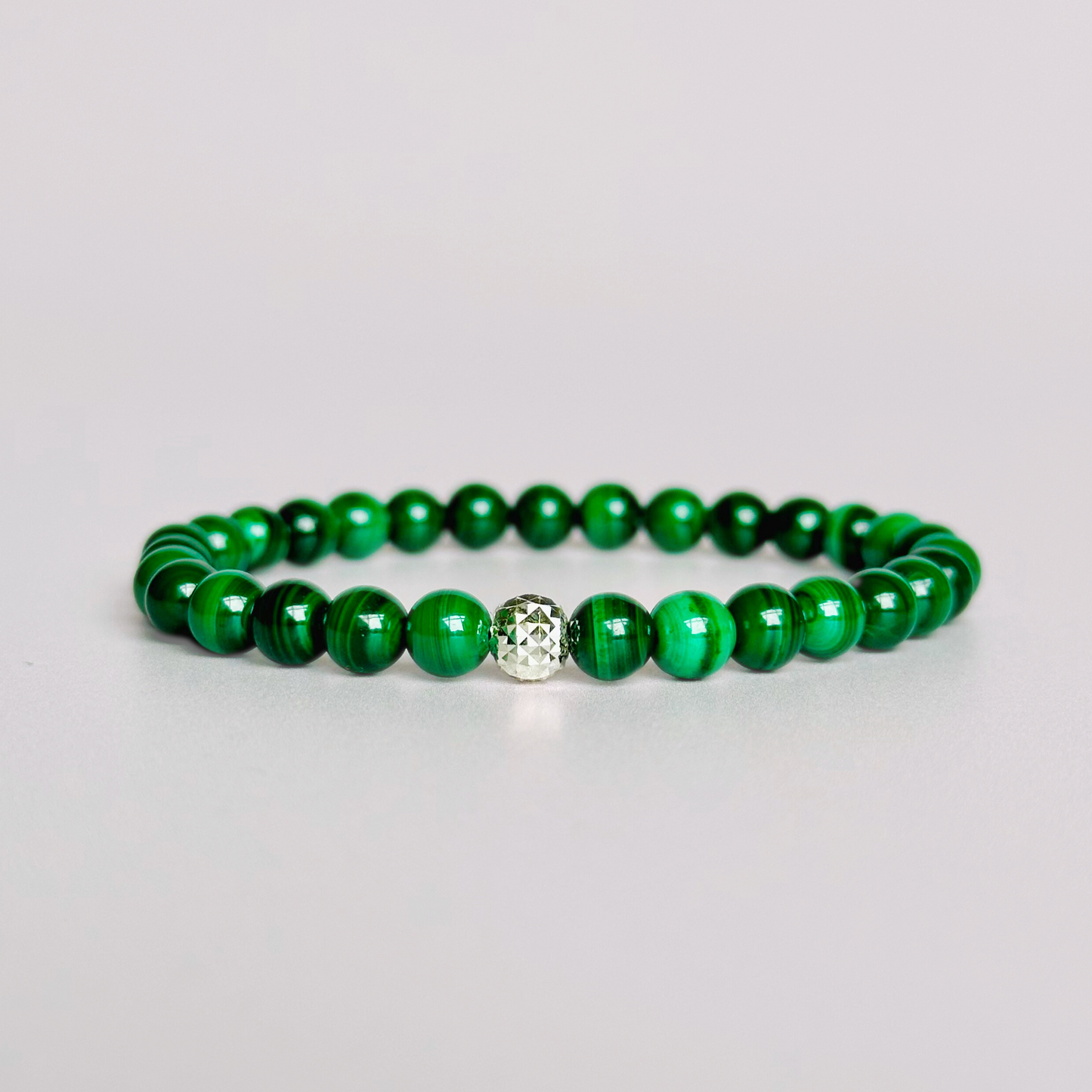Malachite bracelet with focal bead
