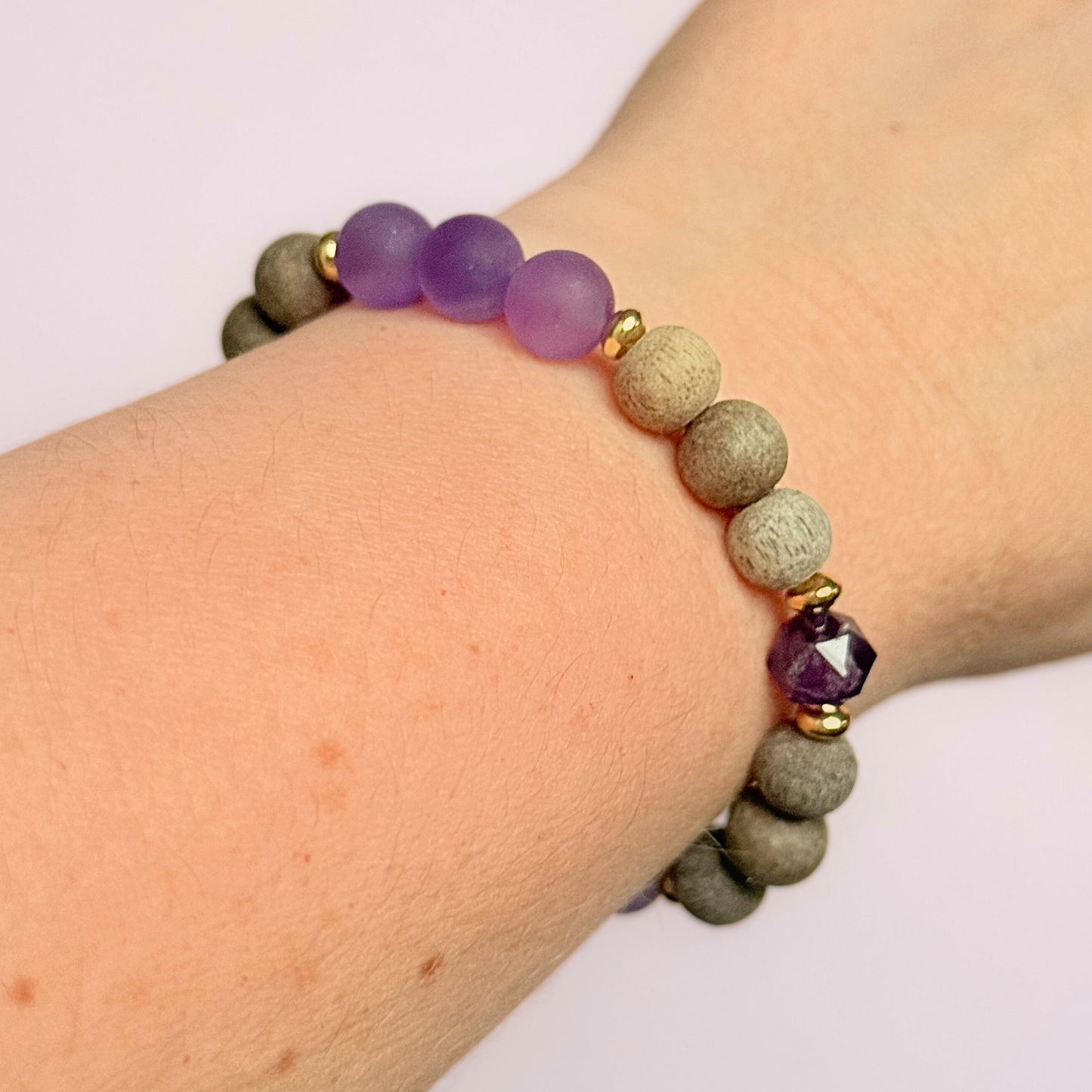 Amethyst essential oil aromatherapy diffuser bracelet