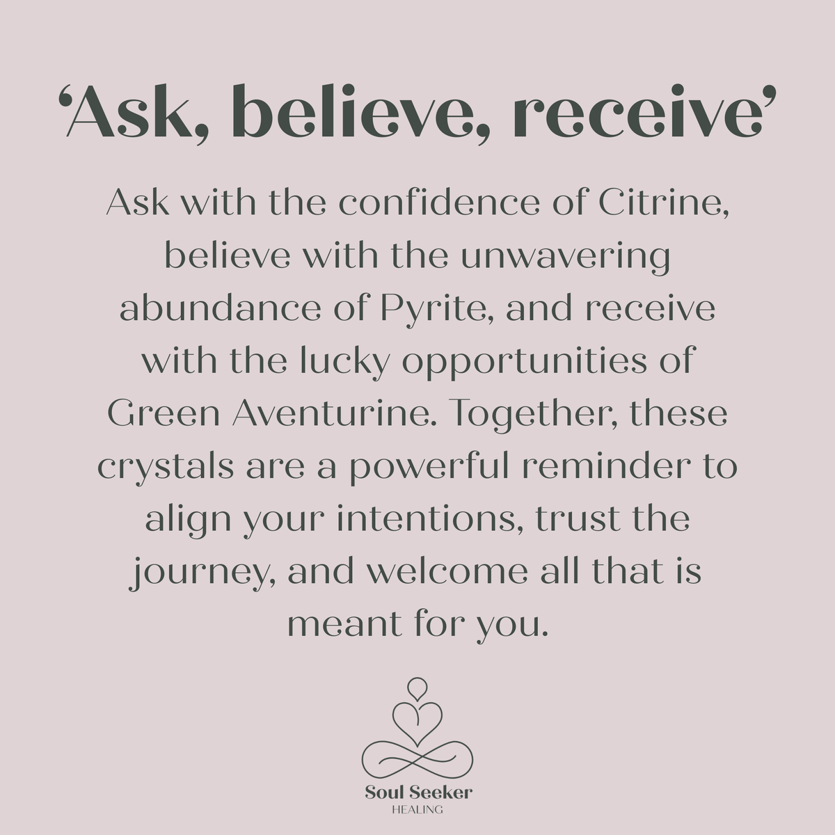 'Ask Believe, Receive' Crystal Manifestation Keyring
