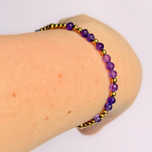 Gold Vermeil Amethyst February Birthstone Bracelet