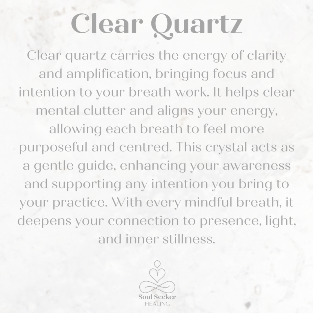 Clear Quartz 4-7-8 breath work beads. Crystal breathing keyring