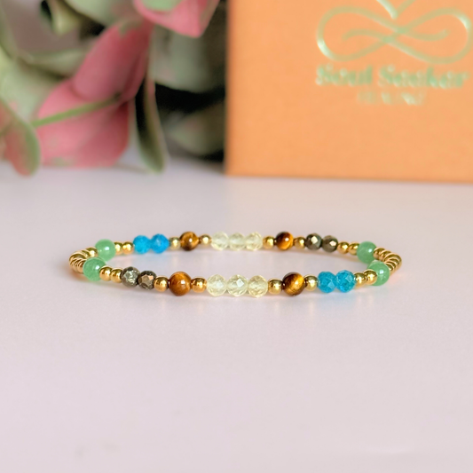 Gold vermeil crystal manifestation bracelet