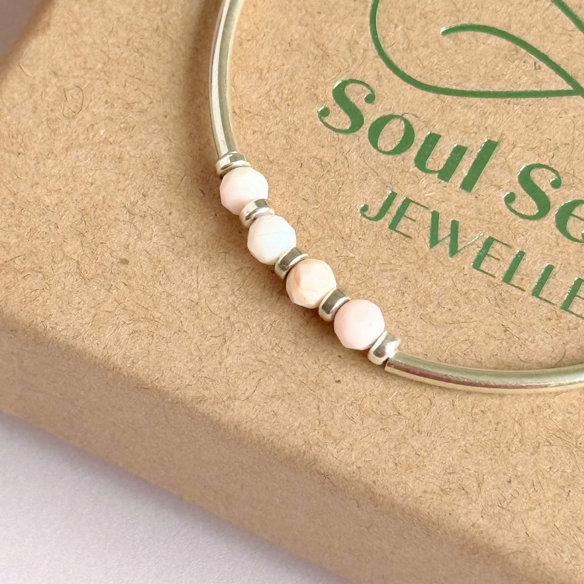 October Birthstone Milestone Birthday Sterling Silver Pink Opal Bracelet