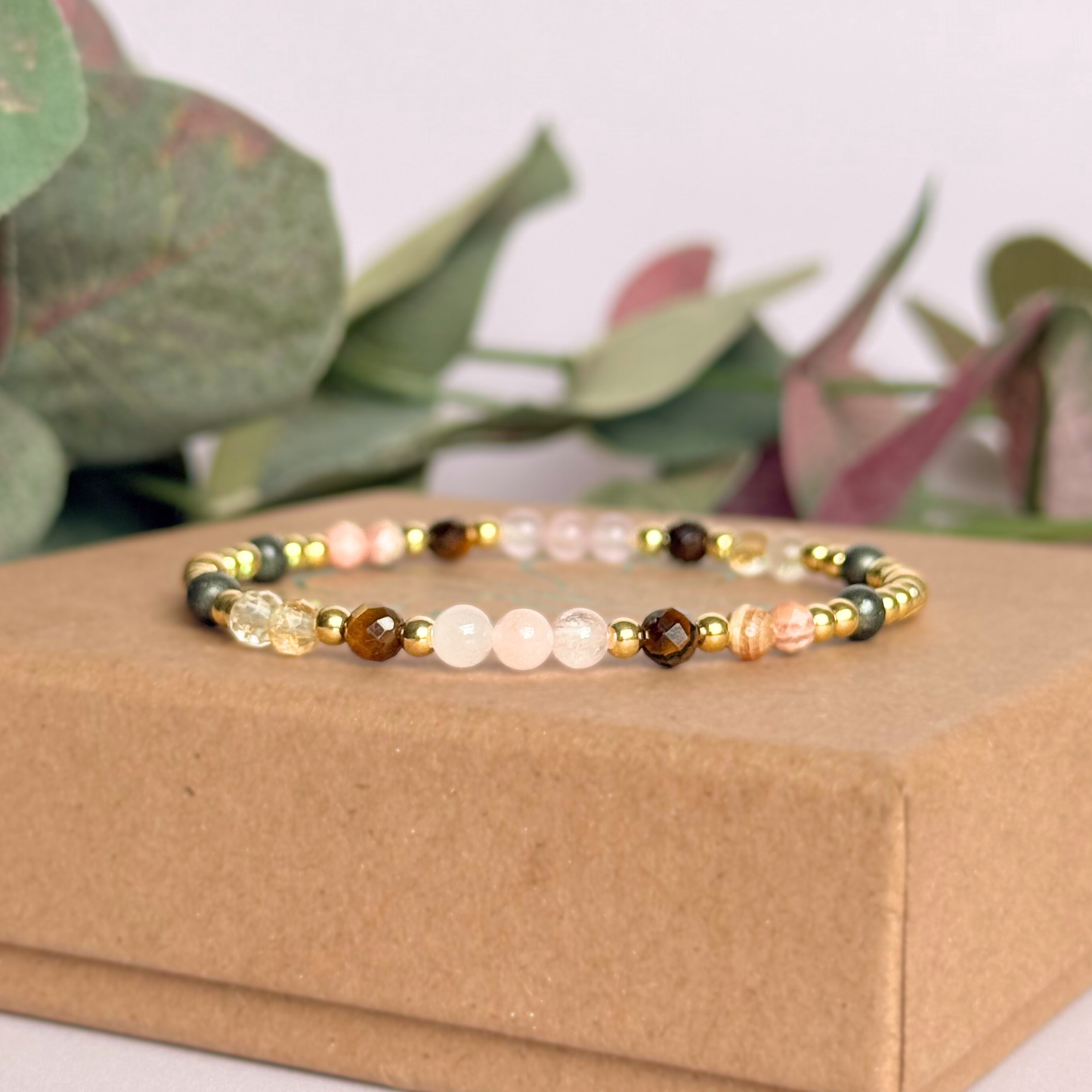 Gold vermeil crystal self confidence bracelet
