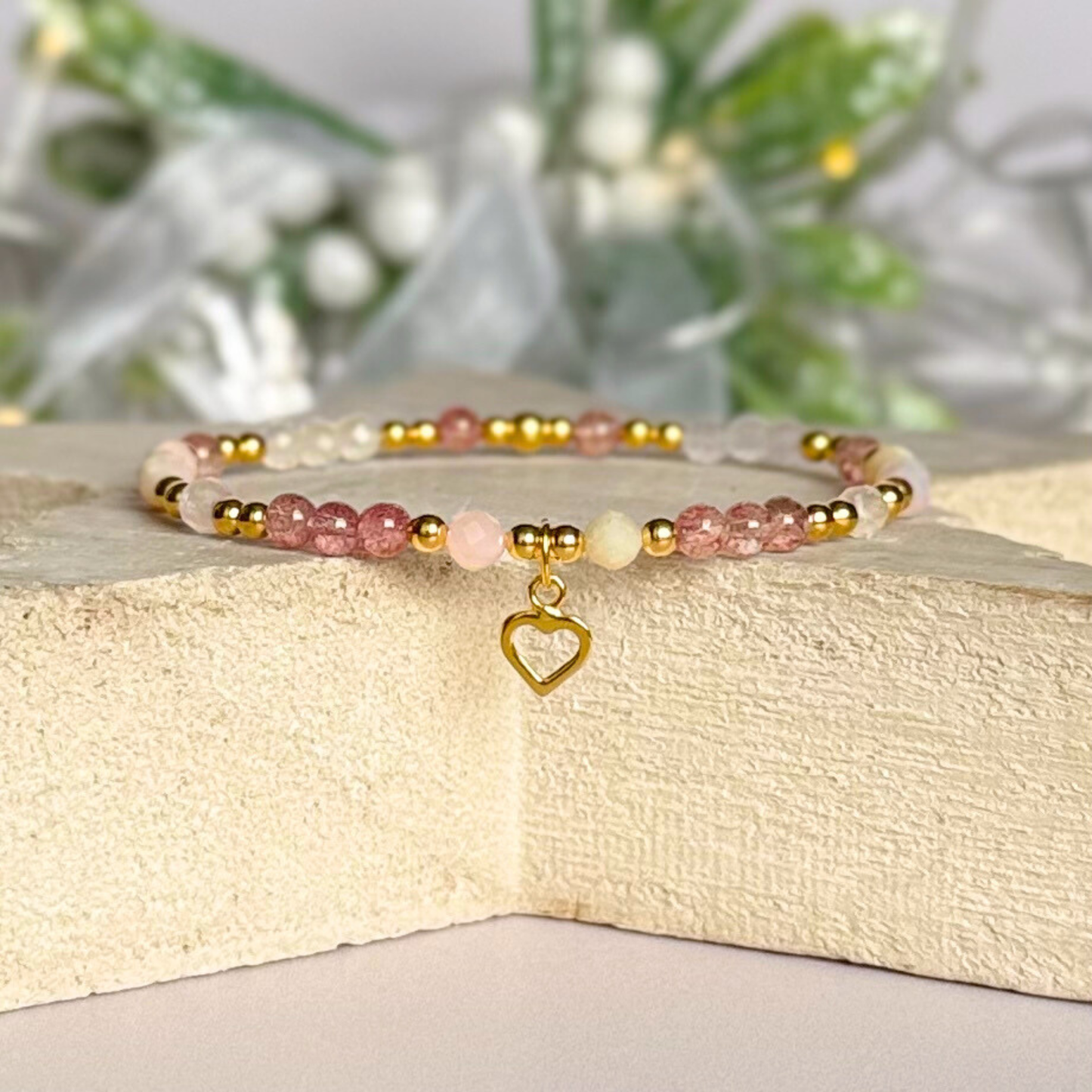‘In My Soft Girl Era’ heart charm crystal bracelet